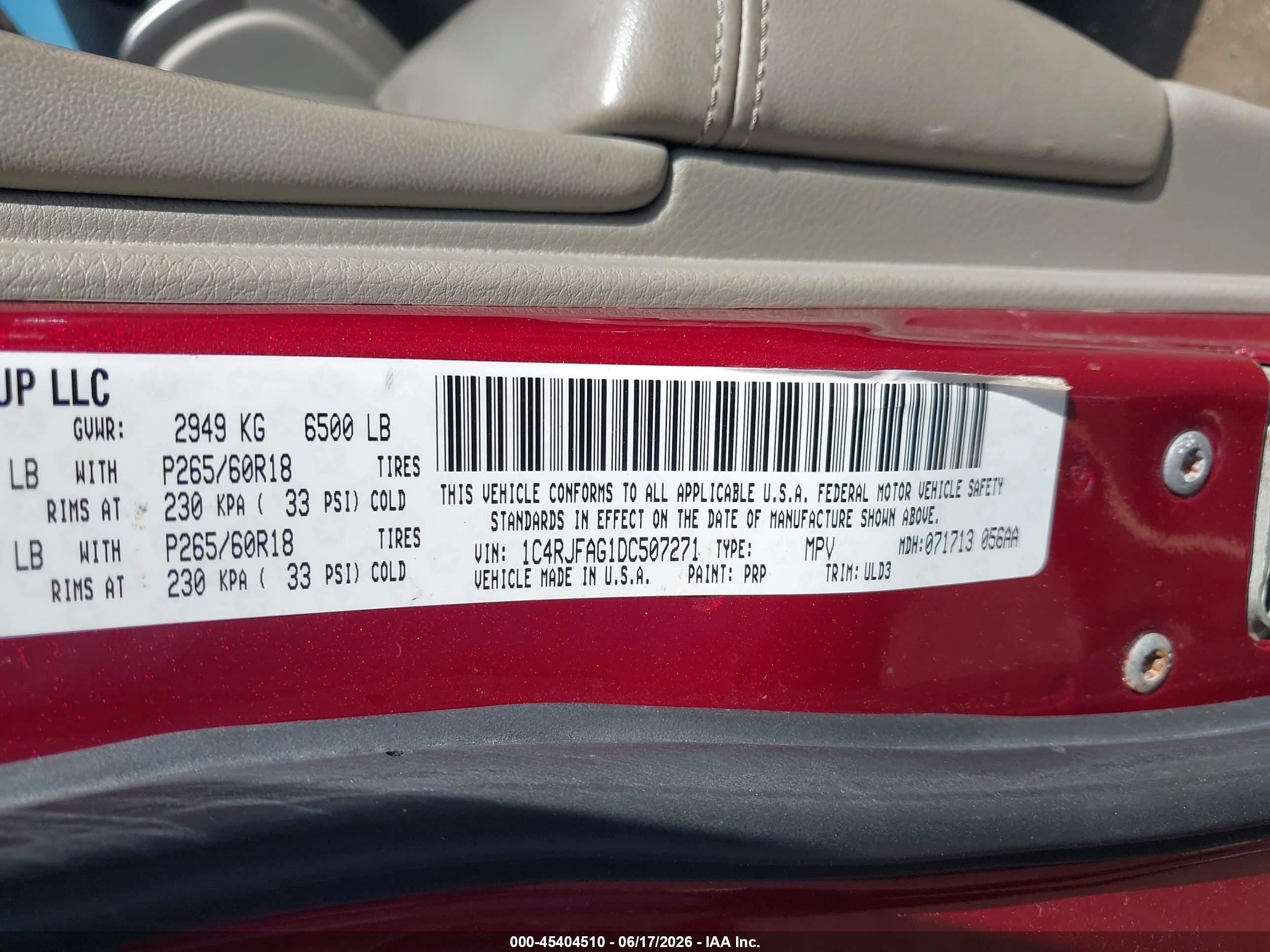 2013 Jeep Grand Cherokee Laredo Maroon vin: 1C4RJFAG1DC507271