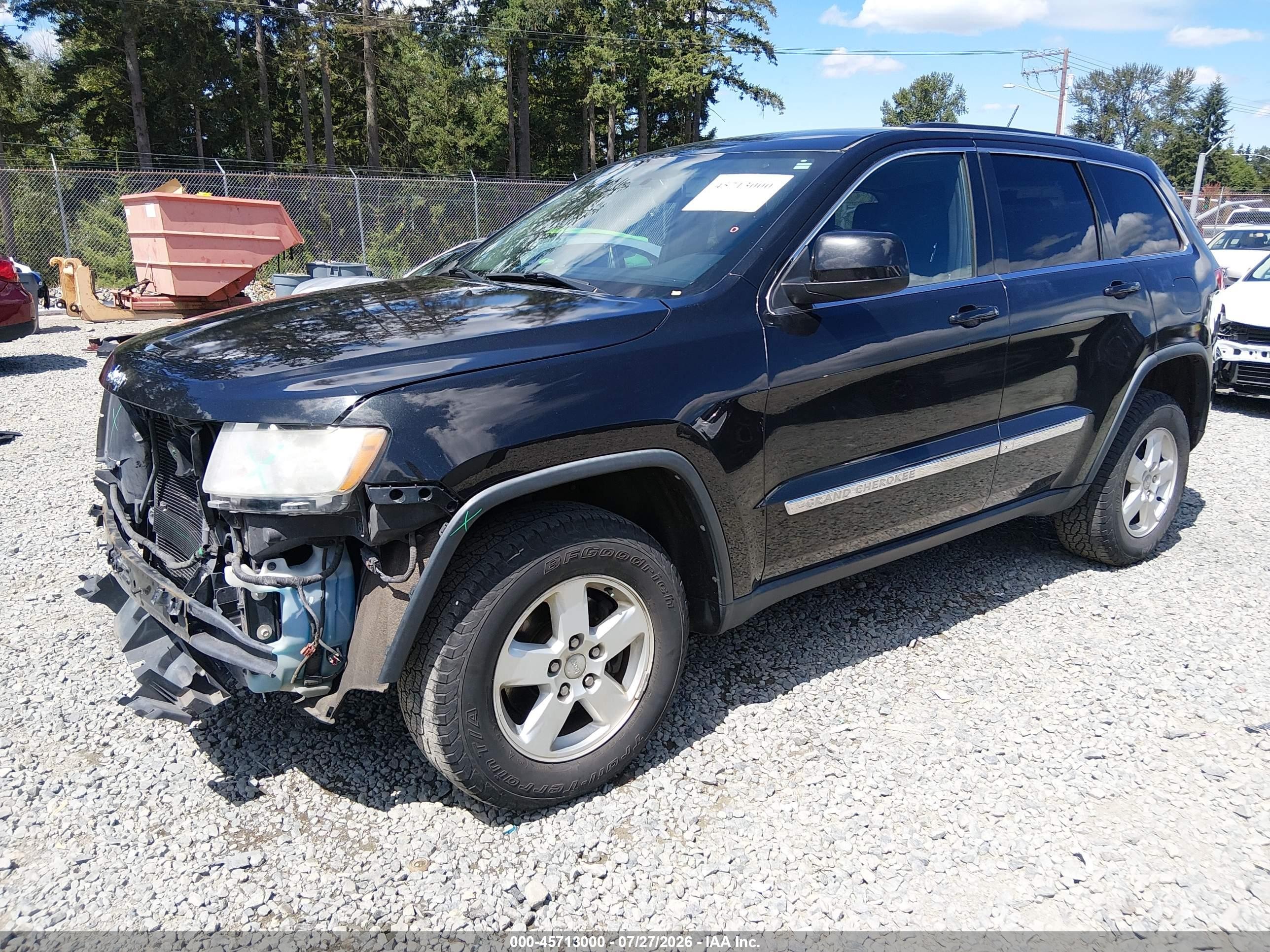 2013 Jeep Grand Cherokee Laredo Black vin: 1C4RJFAG1DC578261