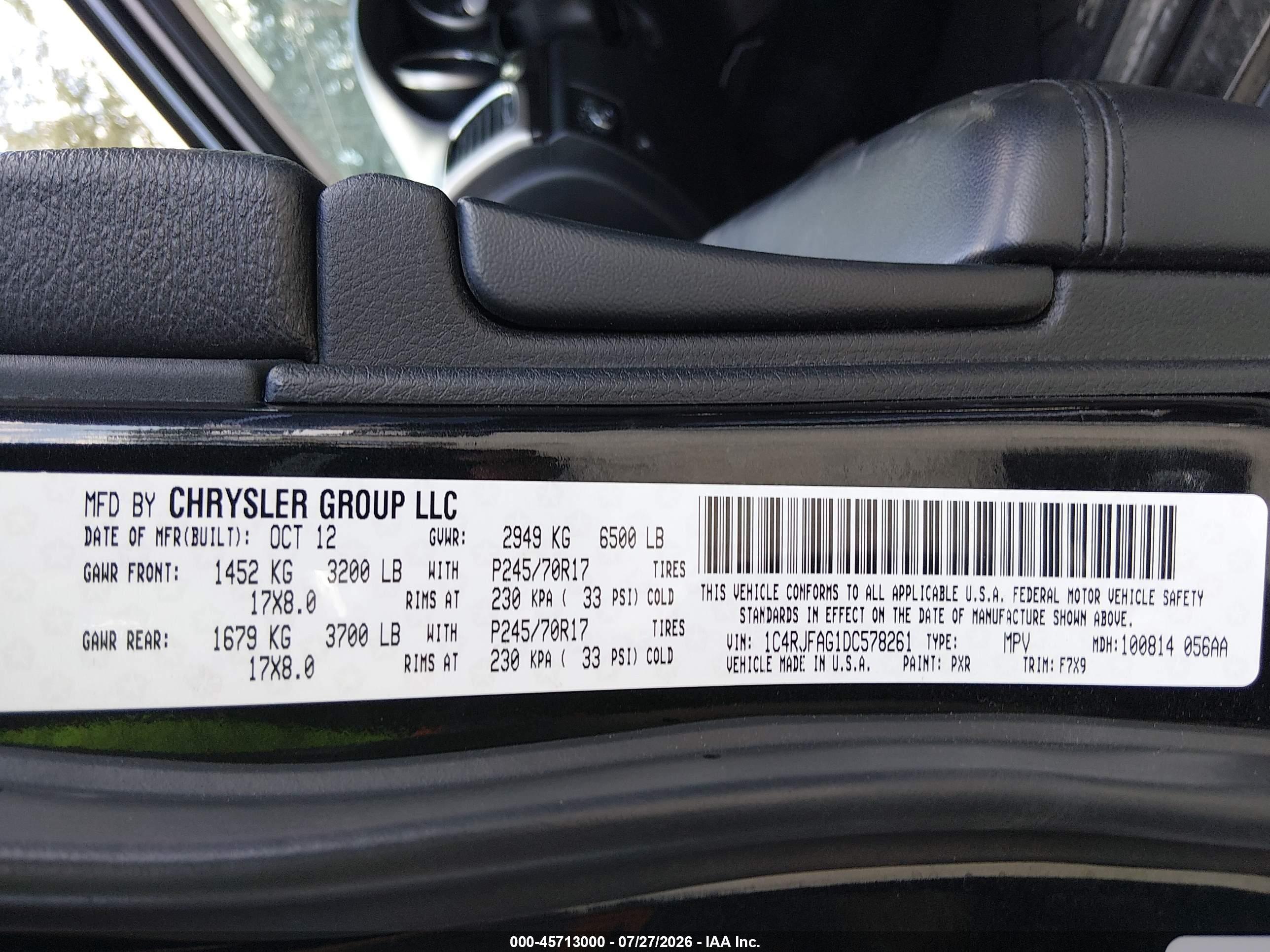 2013 Jeep Grand Cherokee Laredo Black vin: 1C4RJFAG1DC578261