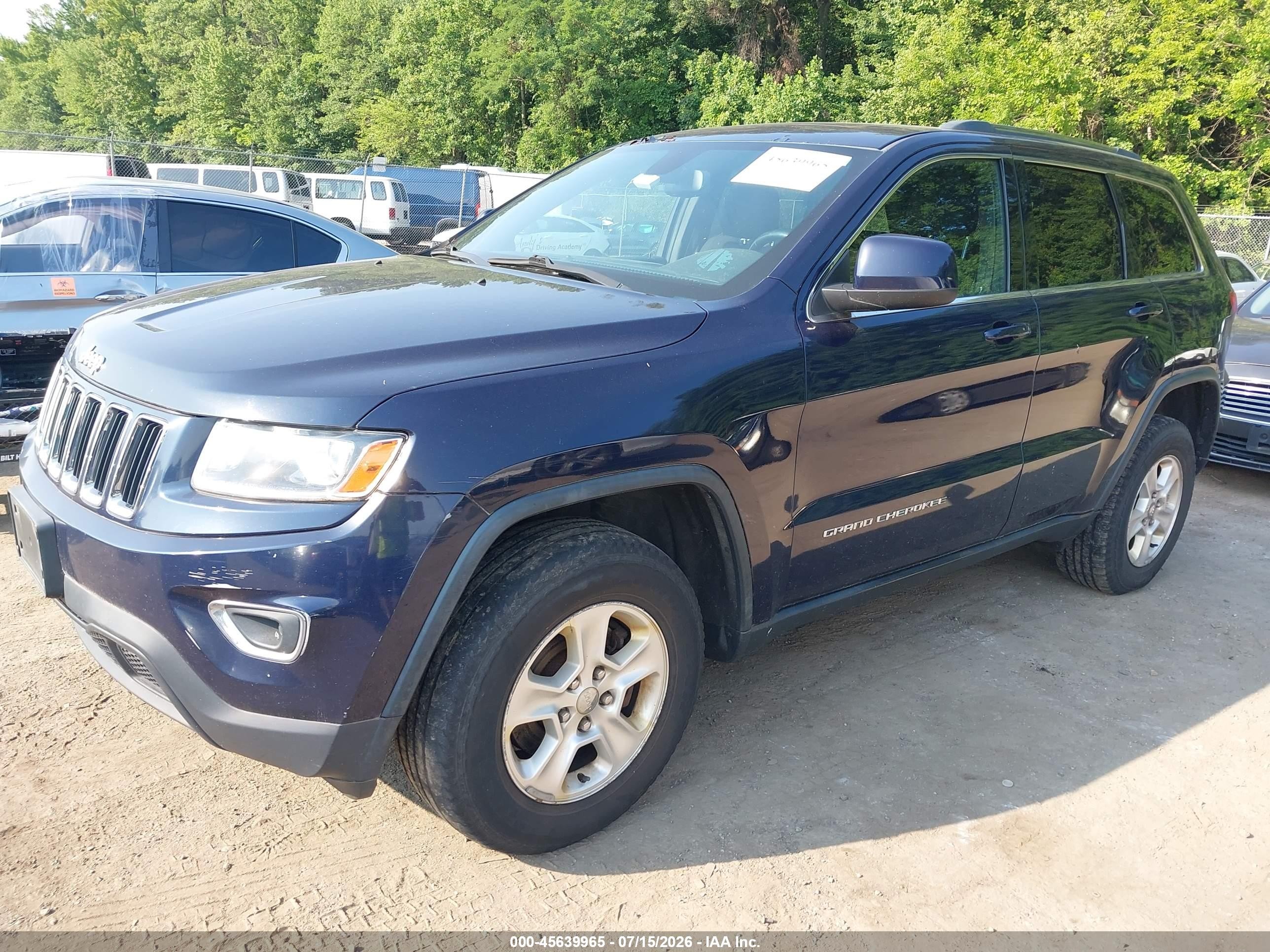 2014 Jeep Grand Cherokee Laredo Dark Blue vin: 1C4RJFAG1EC242241