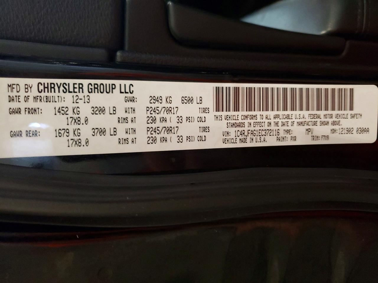 2014 Jeep Grand Cherokee Laredo Black vin: 1C4RJFAG1EC372116