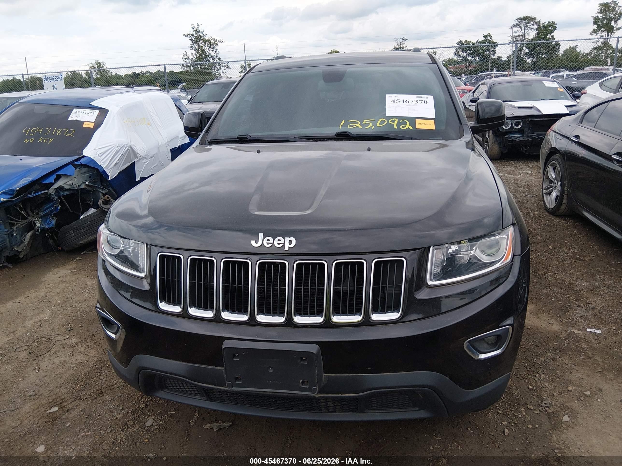 2015 Jeep Grand Cherokee Laredo Black vin: 1C4RJFAG1FC897324