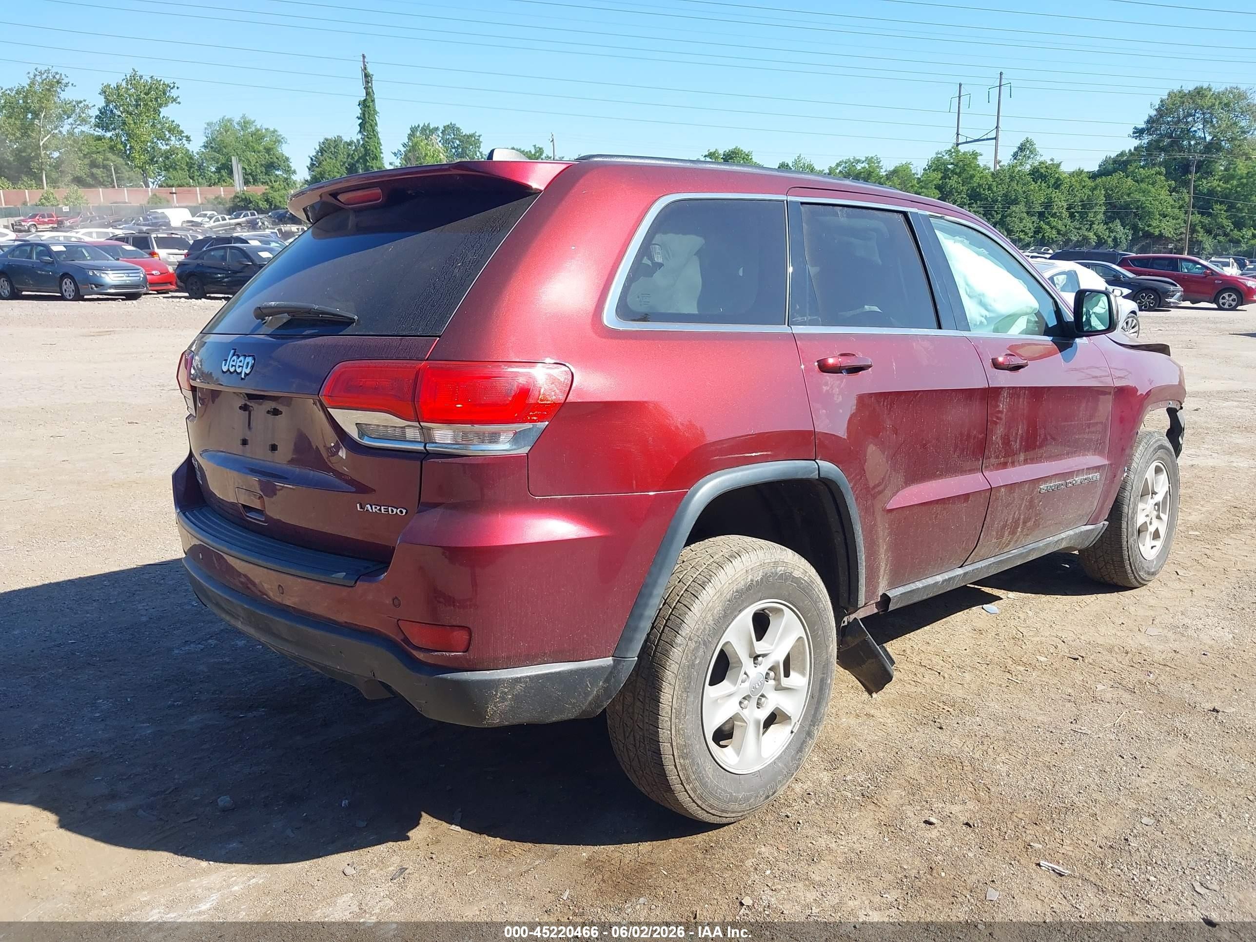 2017 Jeep Grand Cherokee Laredo 4x4 Burgundy vin: 1C4RJFAG1HC689625