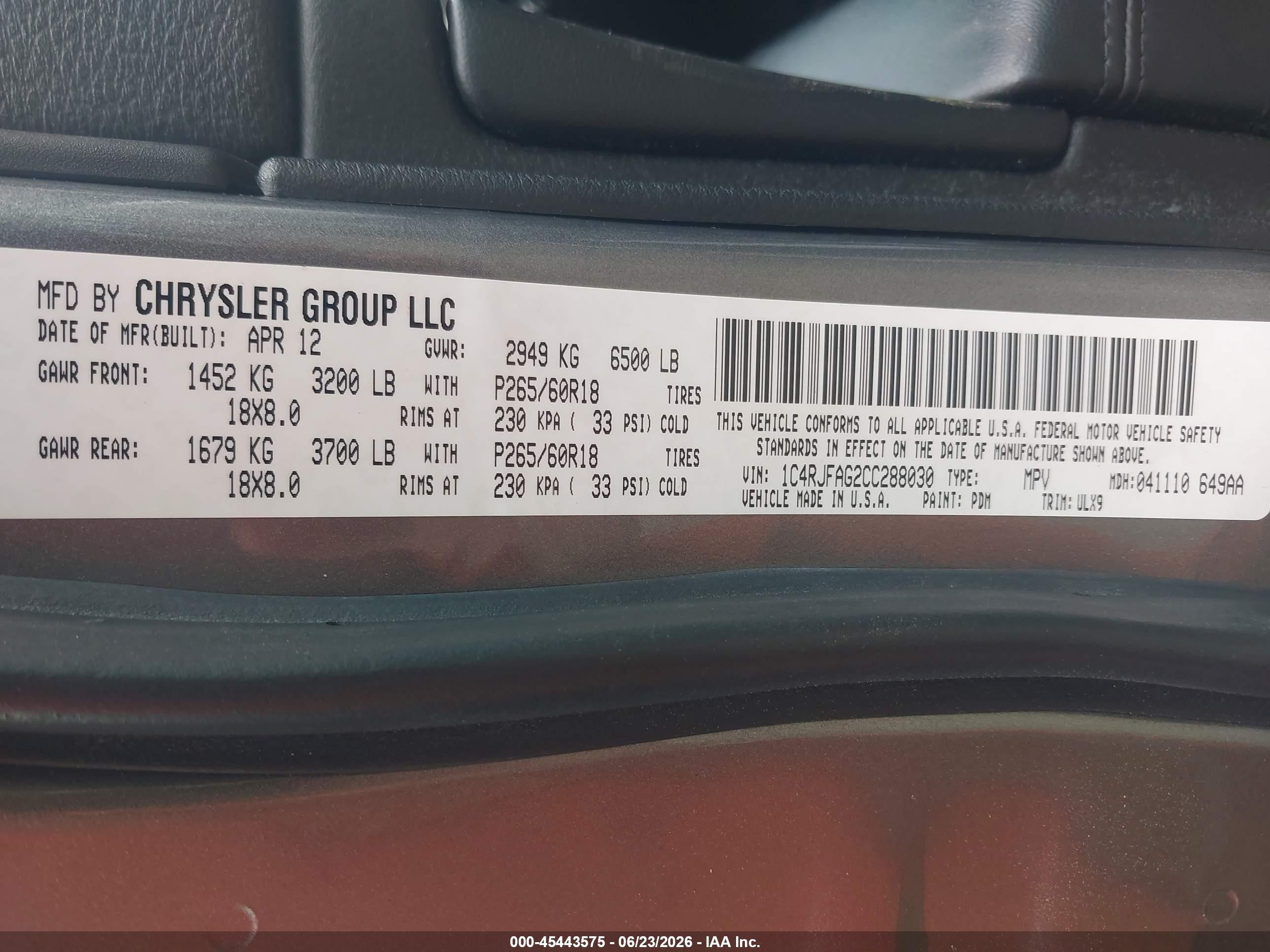 2012 Jeep Grand Cherokee Laredo Серый vin: 1C4RJFAG2CC288030