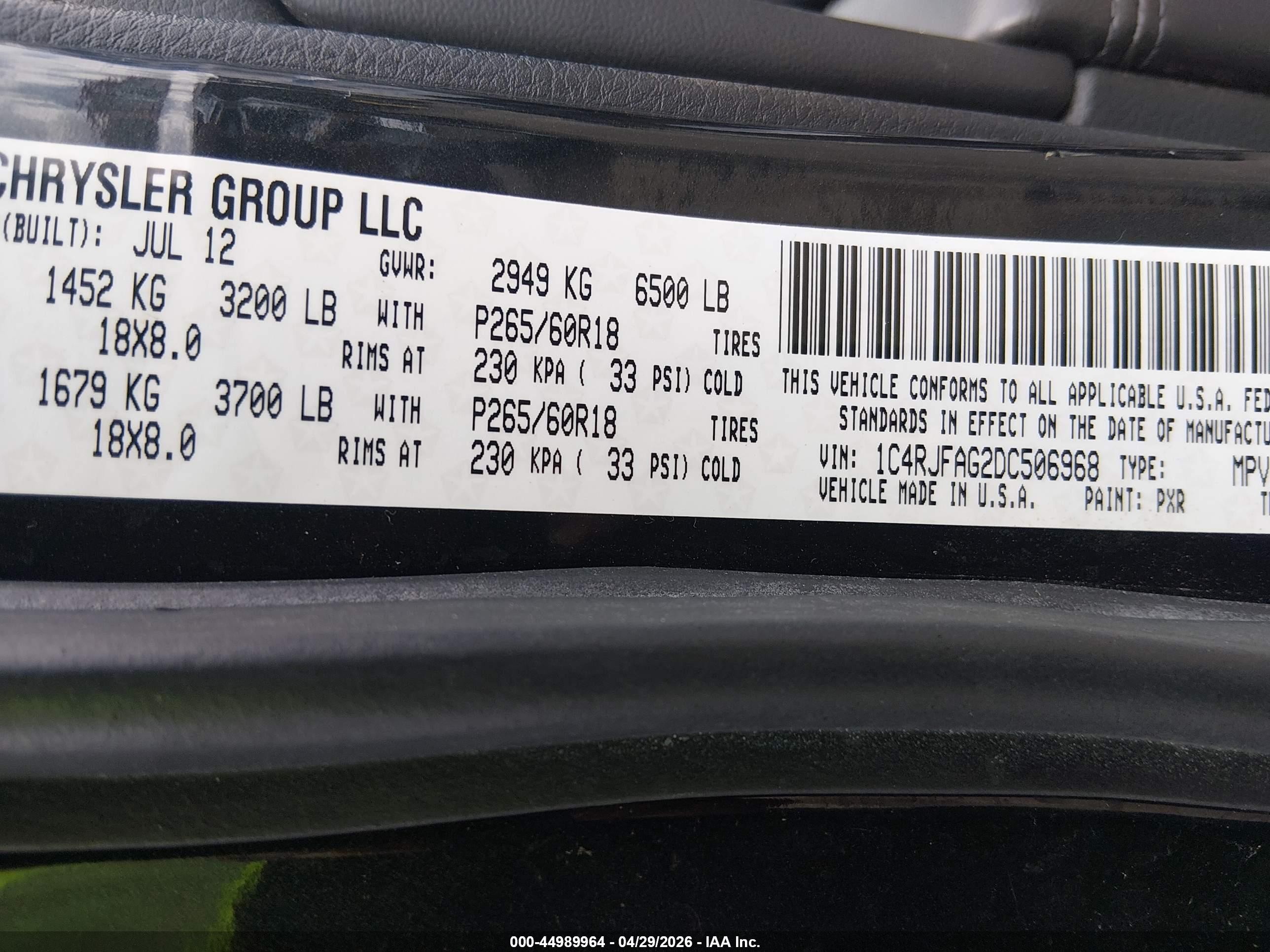 2013 Jeep Grand Cherokee Laredo Black vin: 1C4RJFAG2DC506968