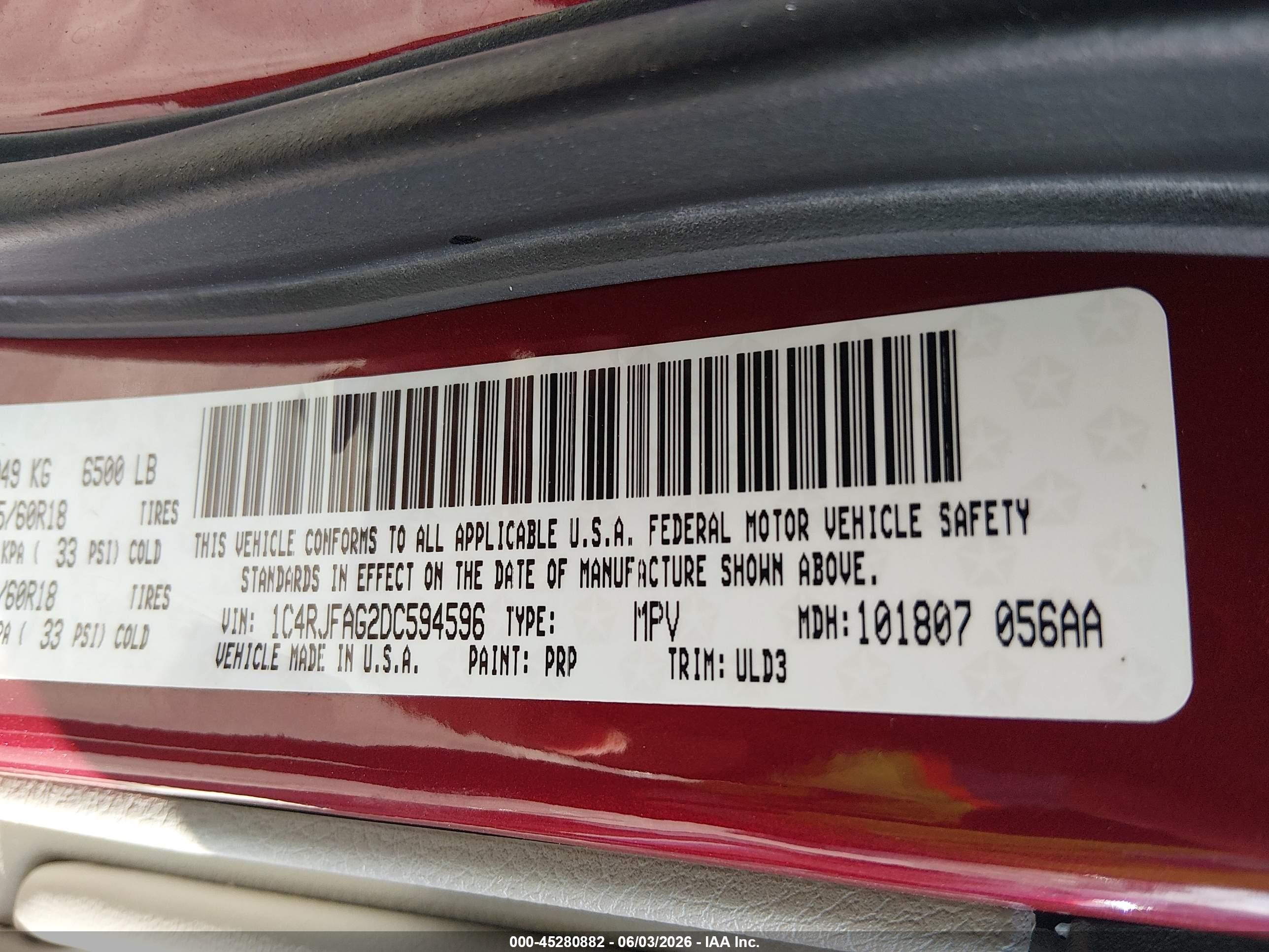 2013 Jeep Grand Cherokee Laredo Red vin: 1C4RJFAG2DC594596