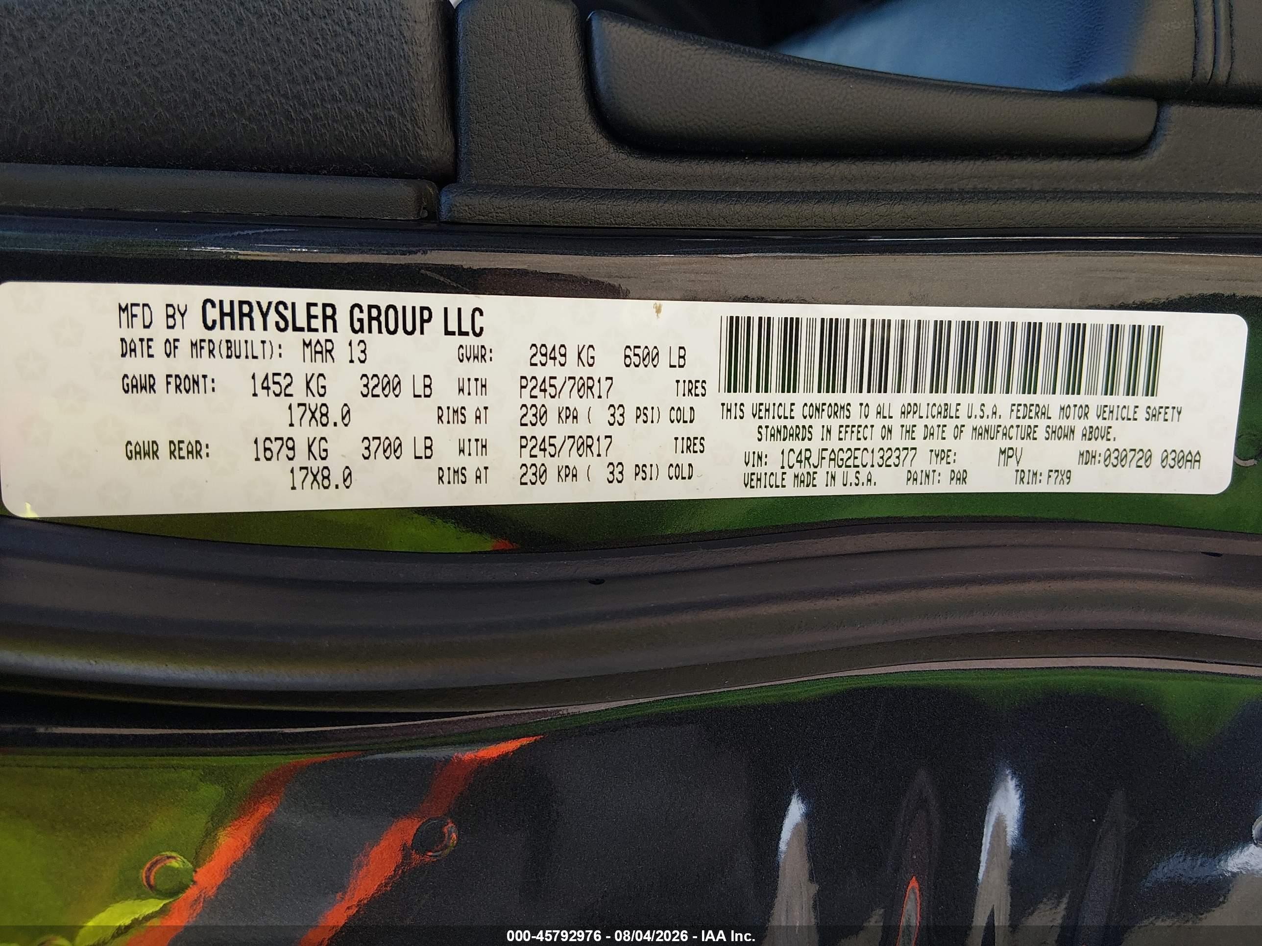 2014 Jeep Grand Cherokee Laredo Black vin: 1C4RJFAG2EC132377