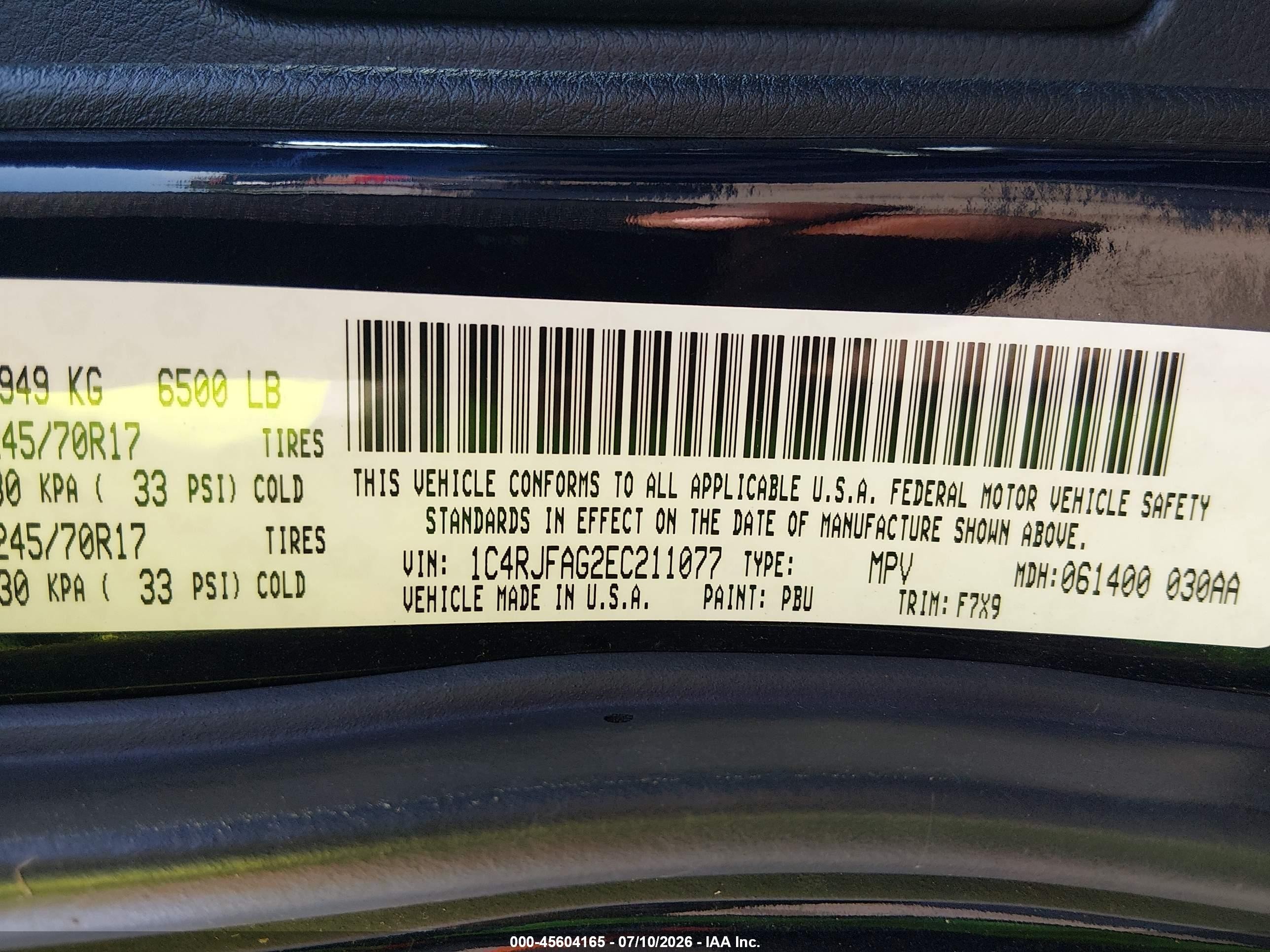 2014 Jeep Grand Cherokee Laredo Black vin: 1C4RJFAG2EC211077