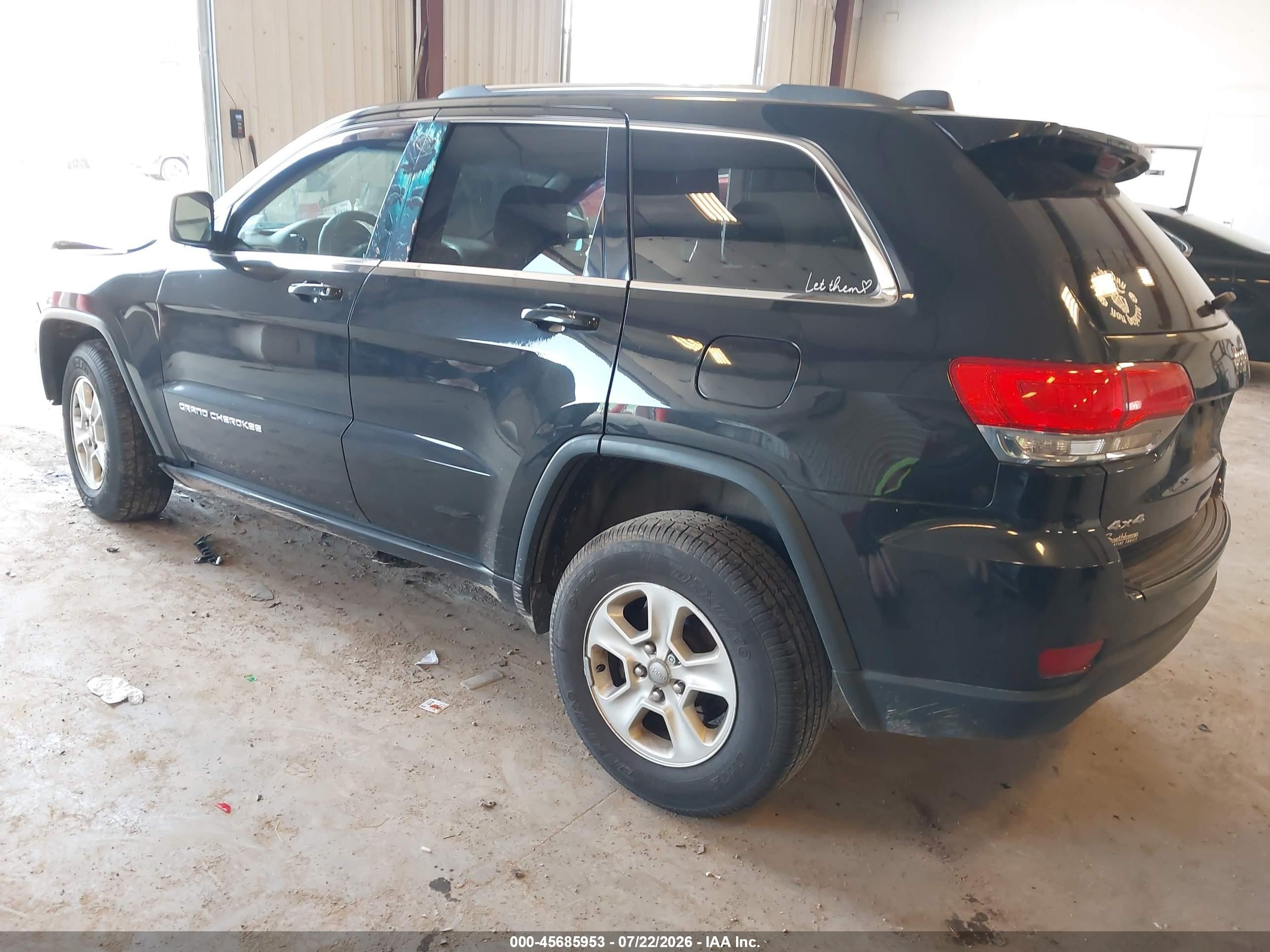 2014 Jeep Grand Cherokee Laredo Black vin: 1C4RJFAG2EC392343