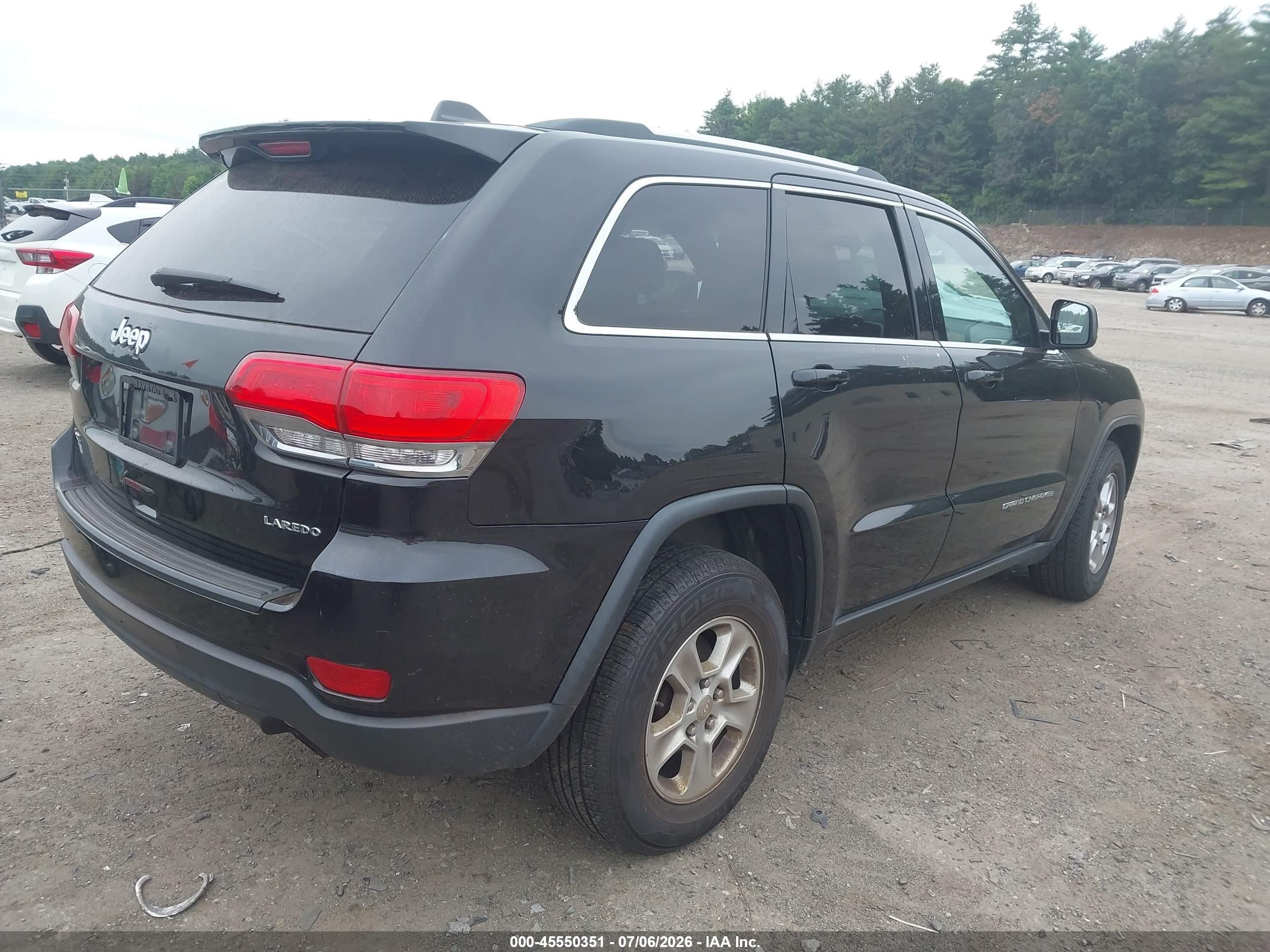 2015 Jeep Grand Cherokee Laredo Black vin: 1C4RJFAG2FC838623
