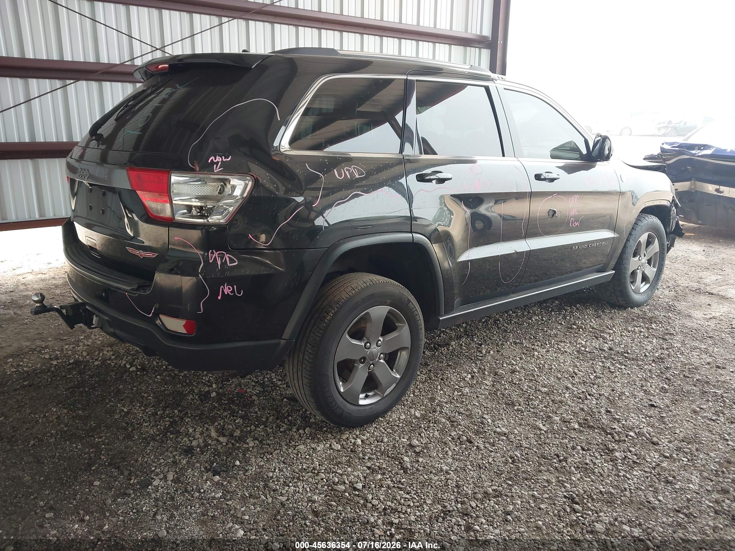 2013 Jeep Grand Cherokee Laredo Trailhawk Black vin: 1C4RJFAG3DC619506