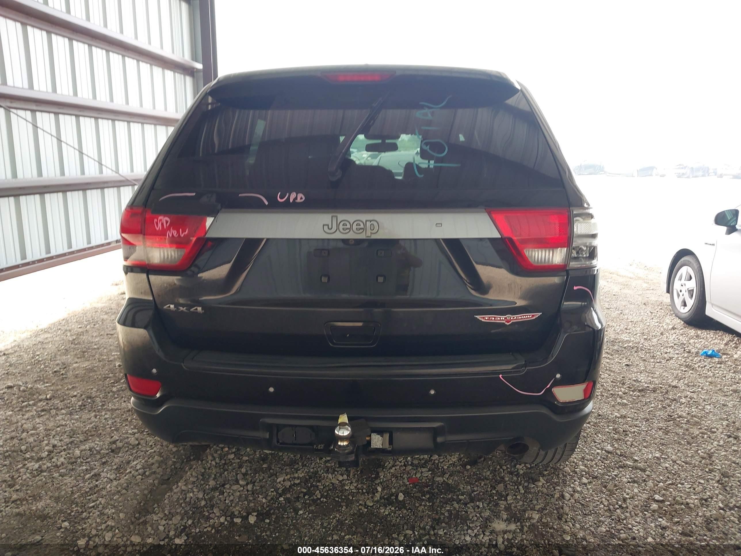 2013 Jeep Grand Cherokee Laredo Trailhawk Black vin: 1C4RJFAG3DC619506