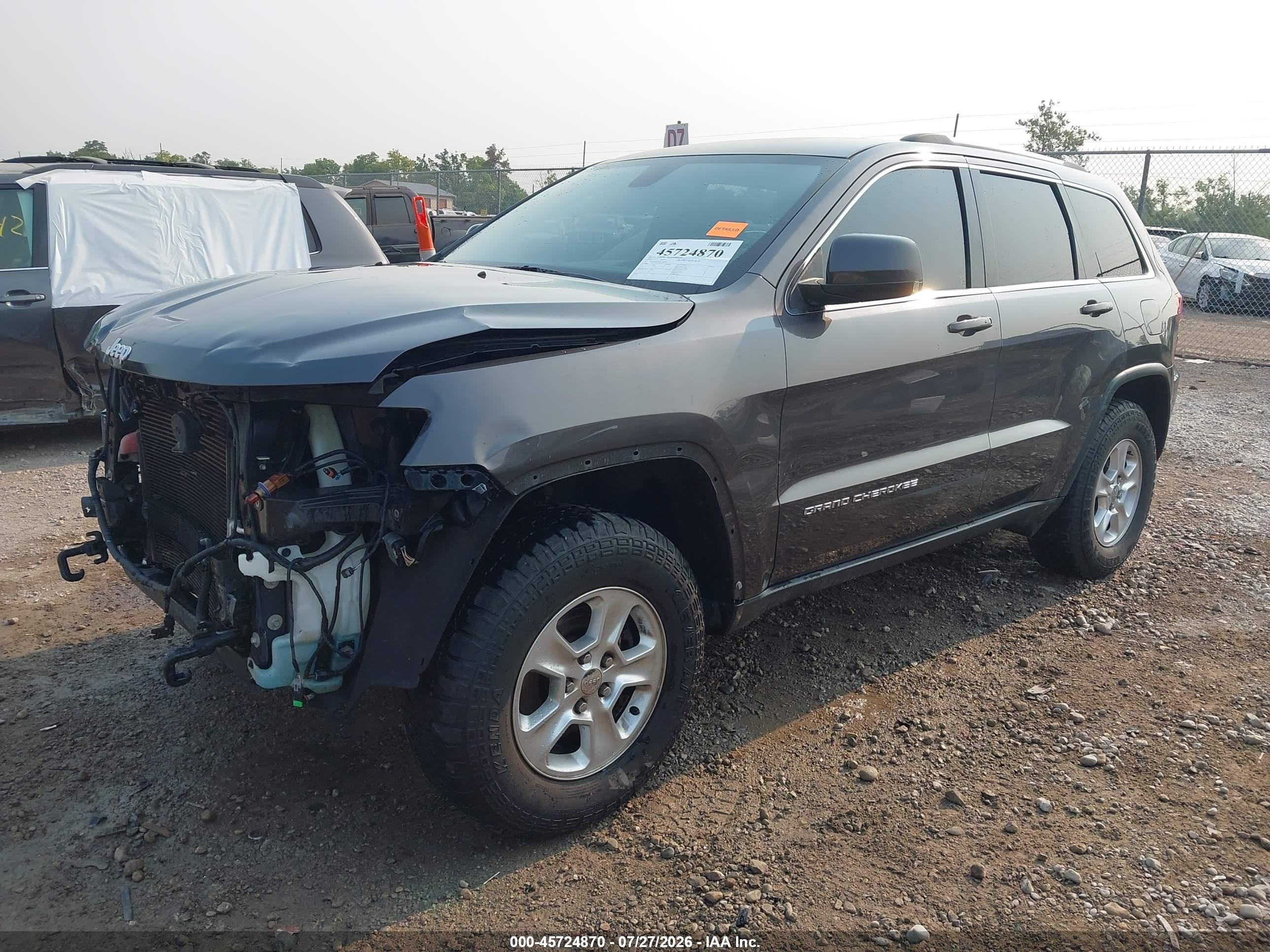 2014 Jeep Grand Cherokee Laredo Gray vin: 1C4RJFAG3EC159006