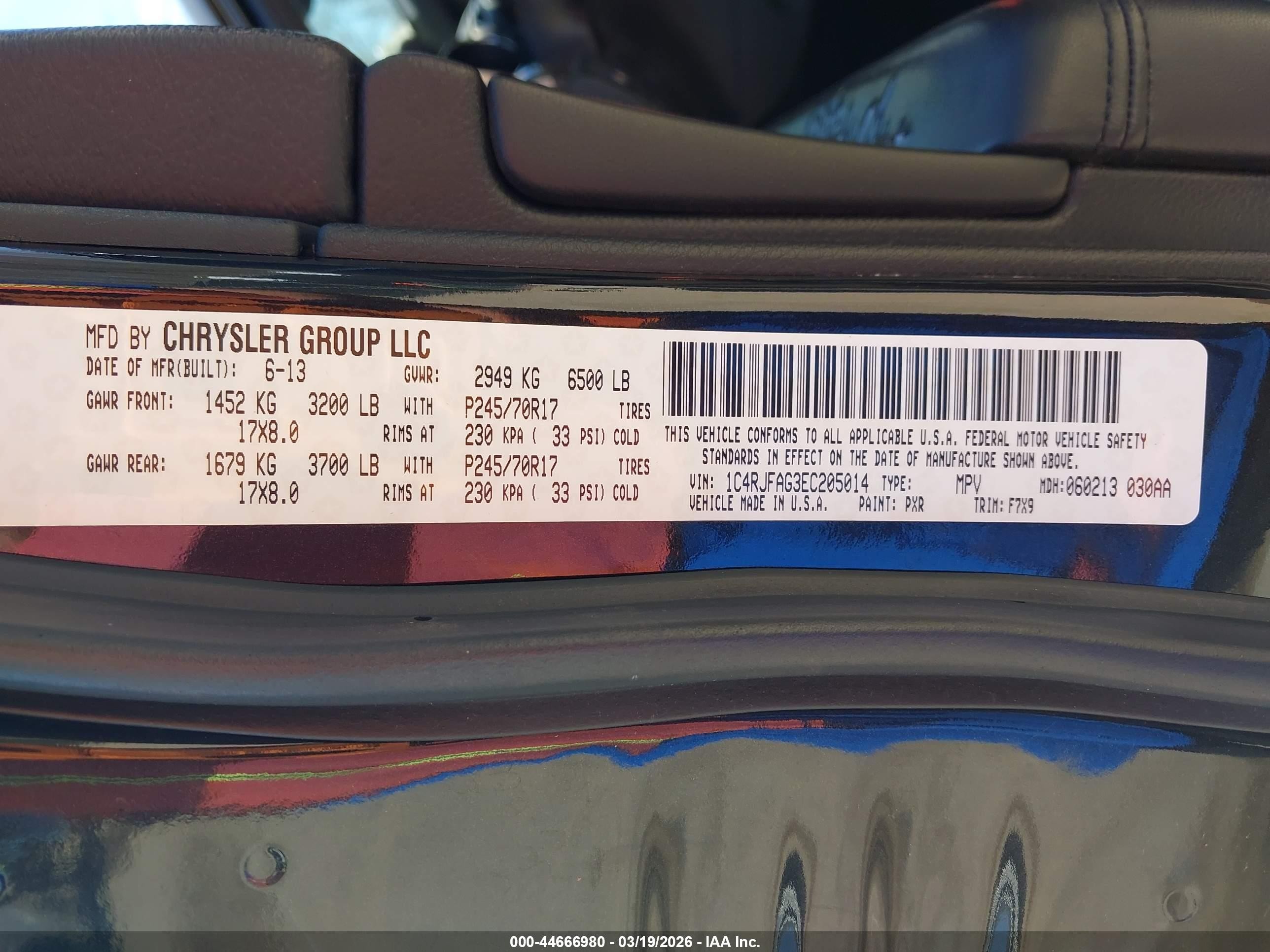 2014 Jeep Grand Cherokee Laredo Black vin: 1C4RJFAG3EC205014