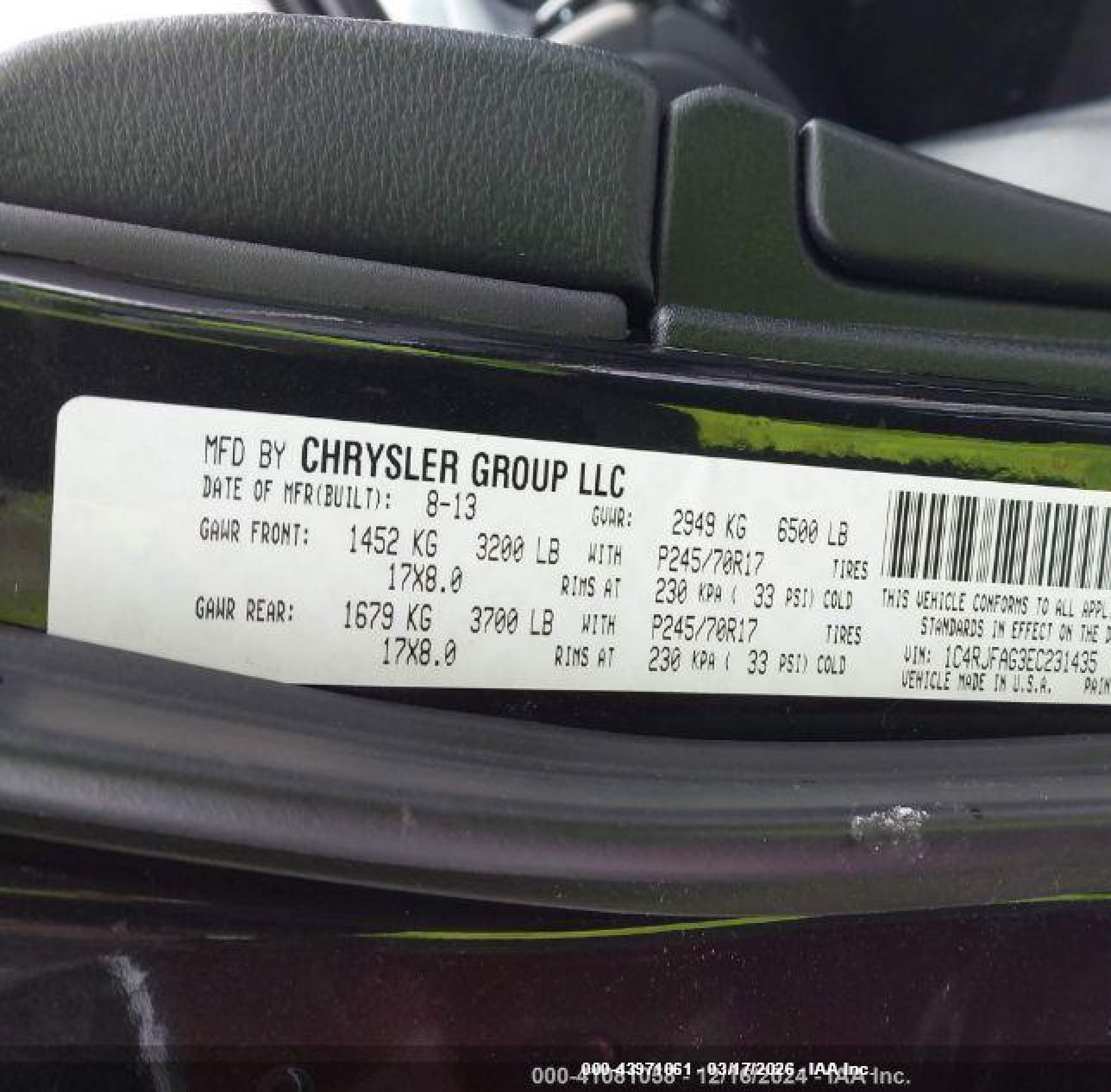 2014 Jeep Grand Cherokee Laredo Black vin: 1C4RJFAG3EC231435
