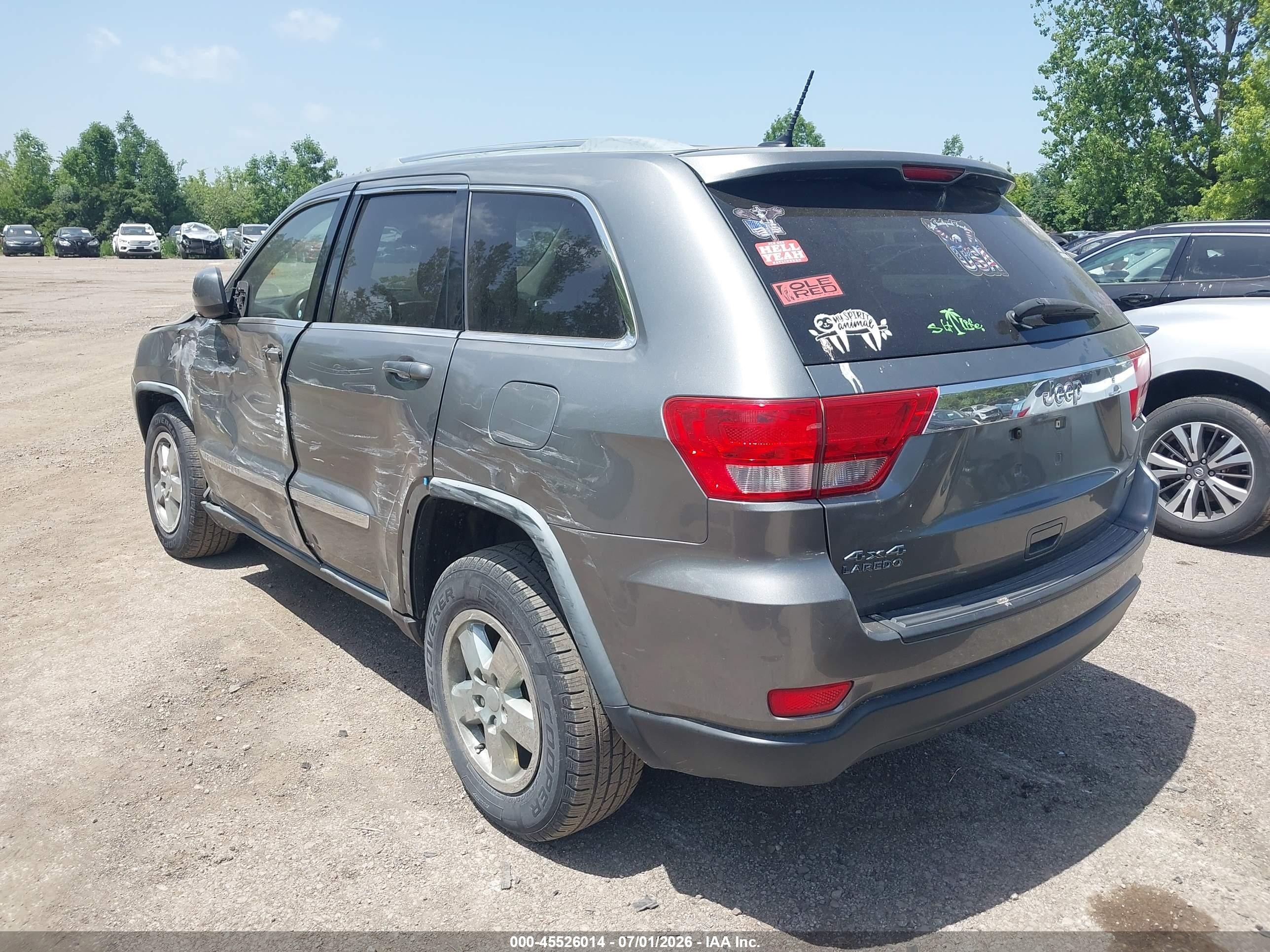 2012 Jeep Grand Cherokee Laredo Gray vin: 1C4RJFAG4CC191525