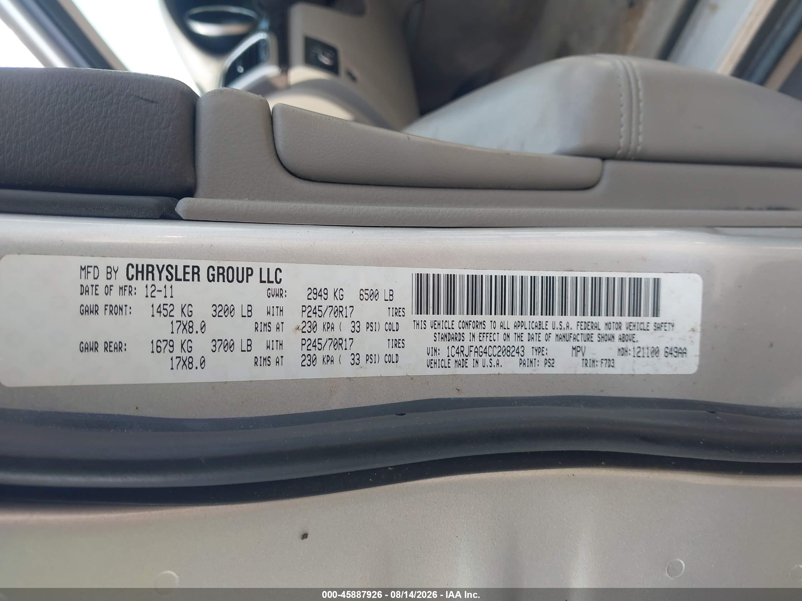 2012 Jeep Grand Cherokee Laredo Silver vin: 1C4RJFAG4CC208243