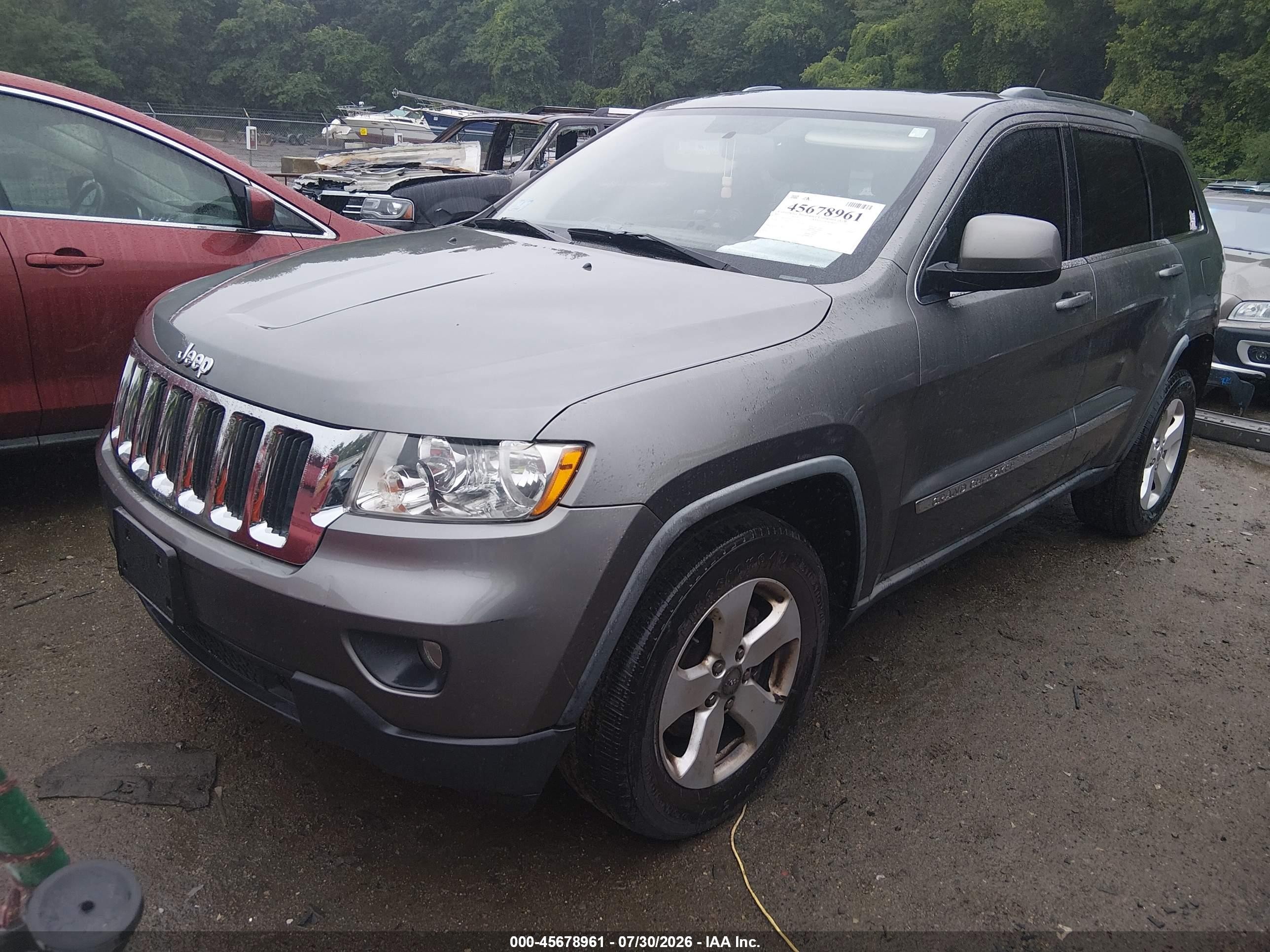 2012 Jeep Grand Cherokee Laredo Gray vin: 1C4RJFAG4CC214334