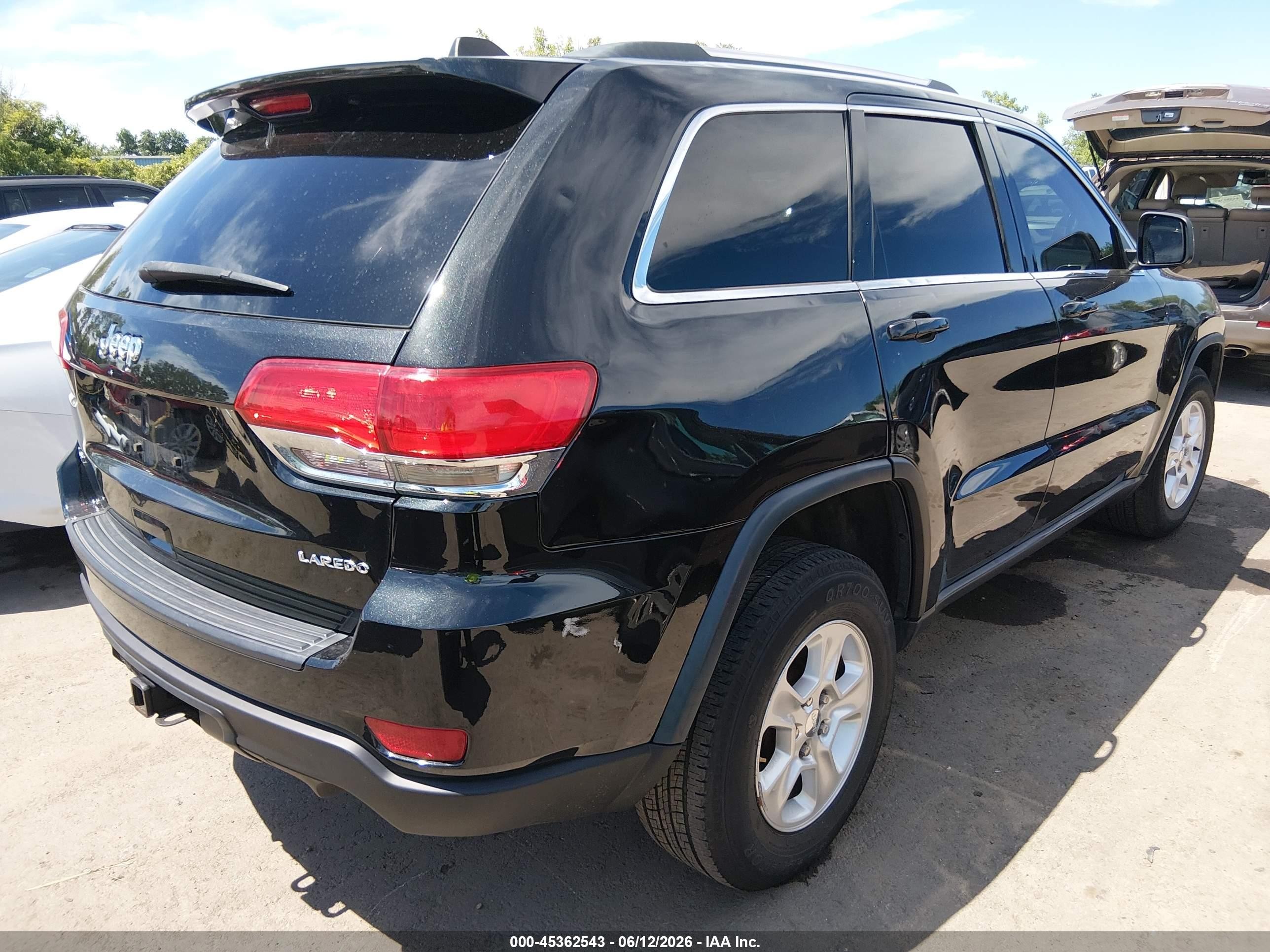 2014 Jeep Grand Cherokee Laredo Black vin: 1C4RJFAG4EC128086