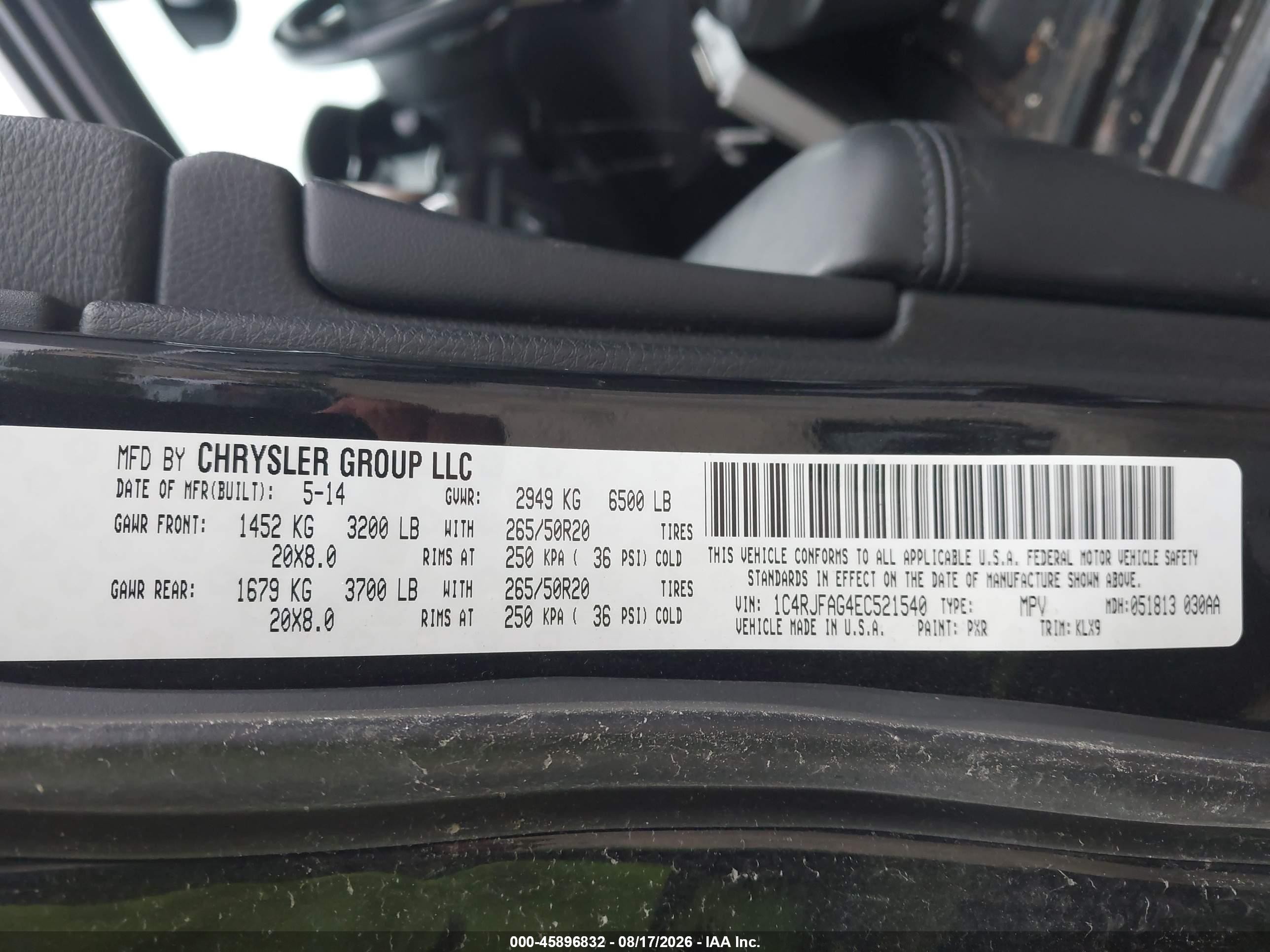 2014 Jeep Grand Cherokee Altitude Черный vin: 1C4RJFAG4EC521540