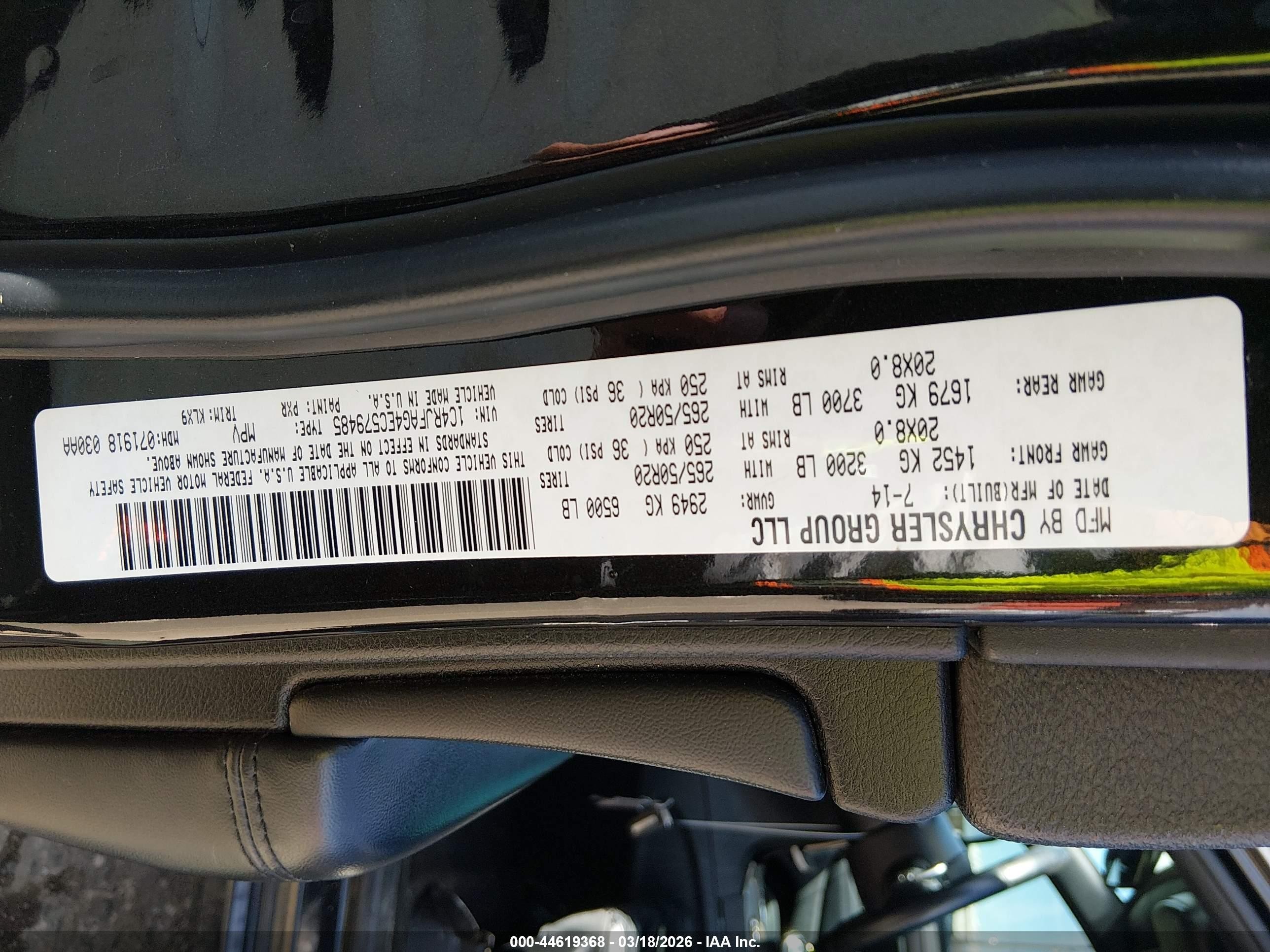 2014 Jeep Grand Cherokee Altitude Черный vin: 1C4RJFAG4EC579485