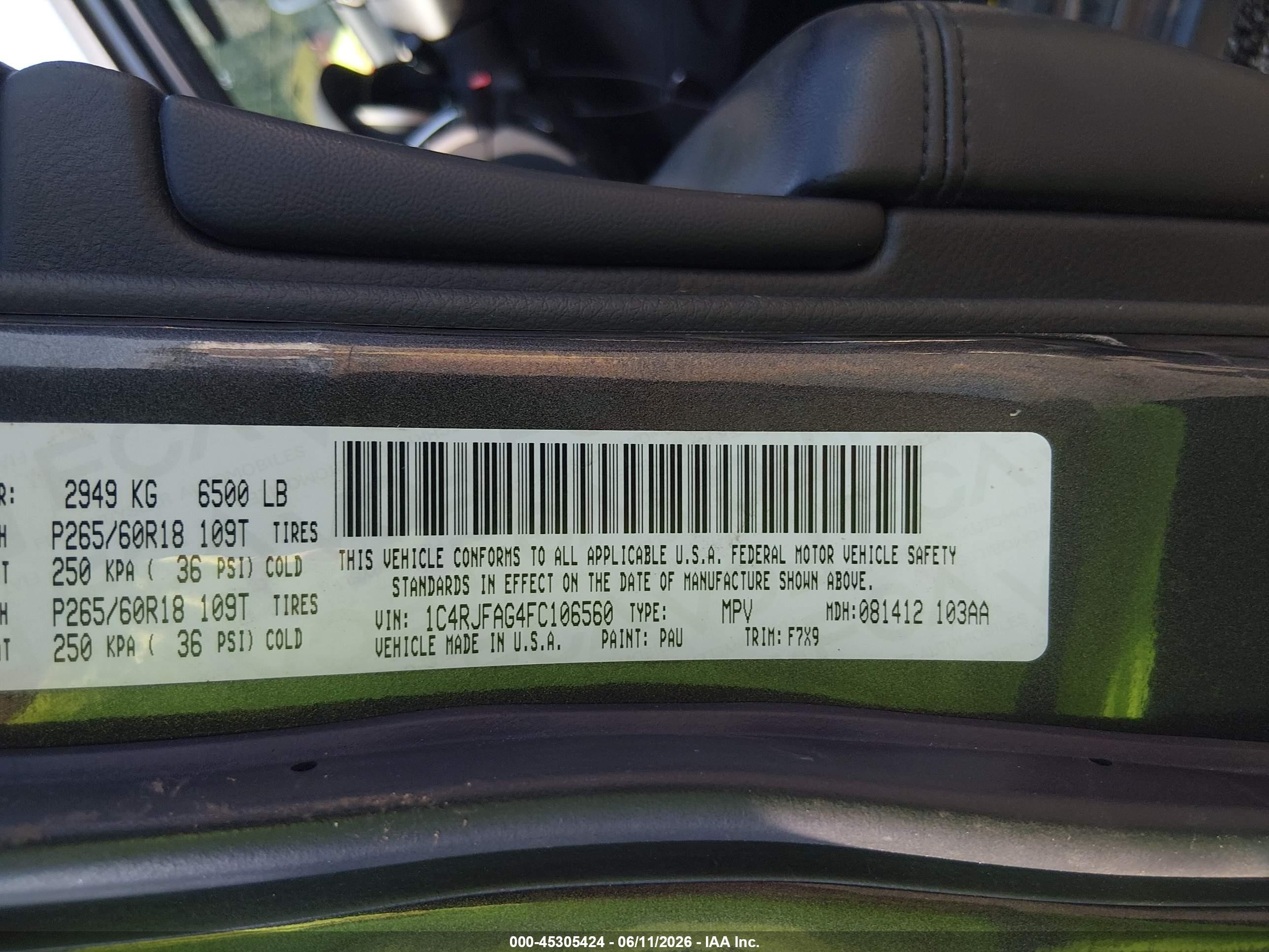 2015 Jeep Grand Cherokee Laredo Gray vin: 1C4RJFAG4FC106560