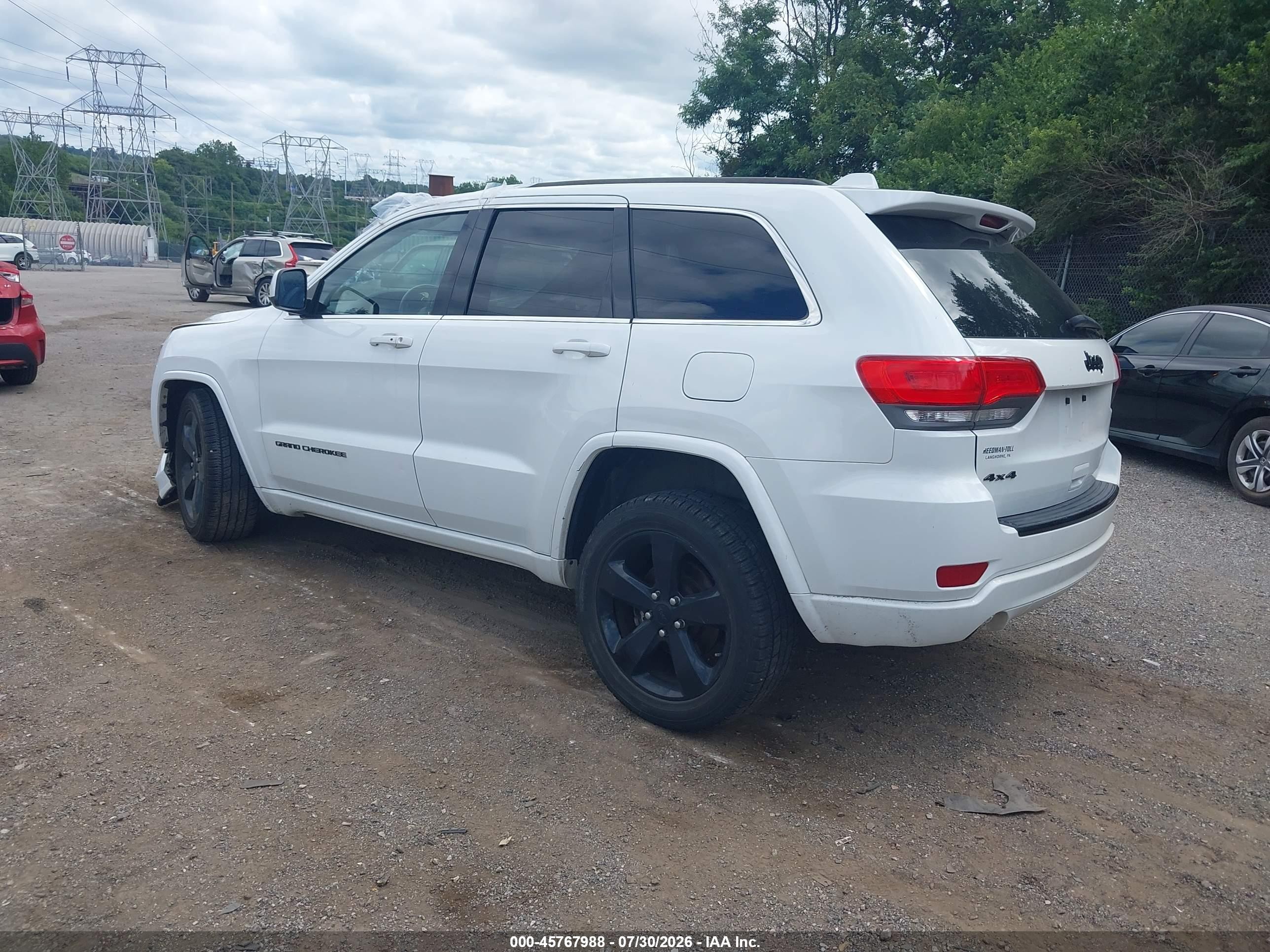 2015 Jeep Grand Cherokee Altitude White vin: 1C4RJFAG4FC698042
