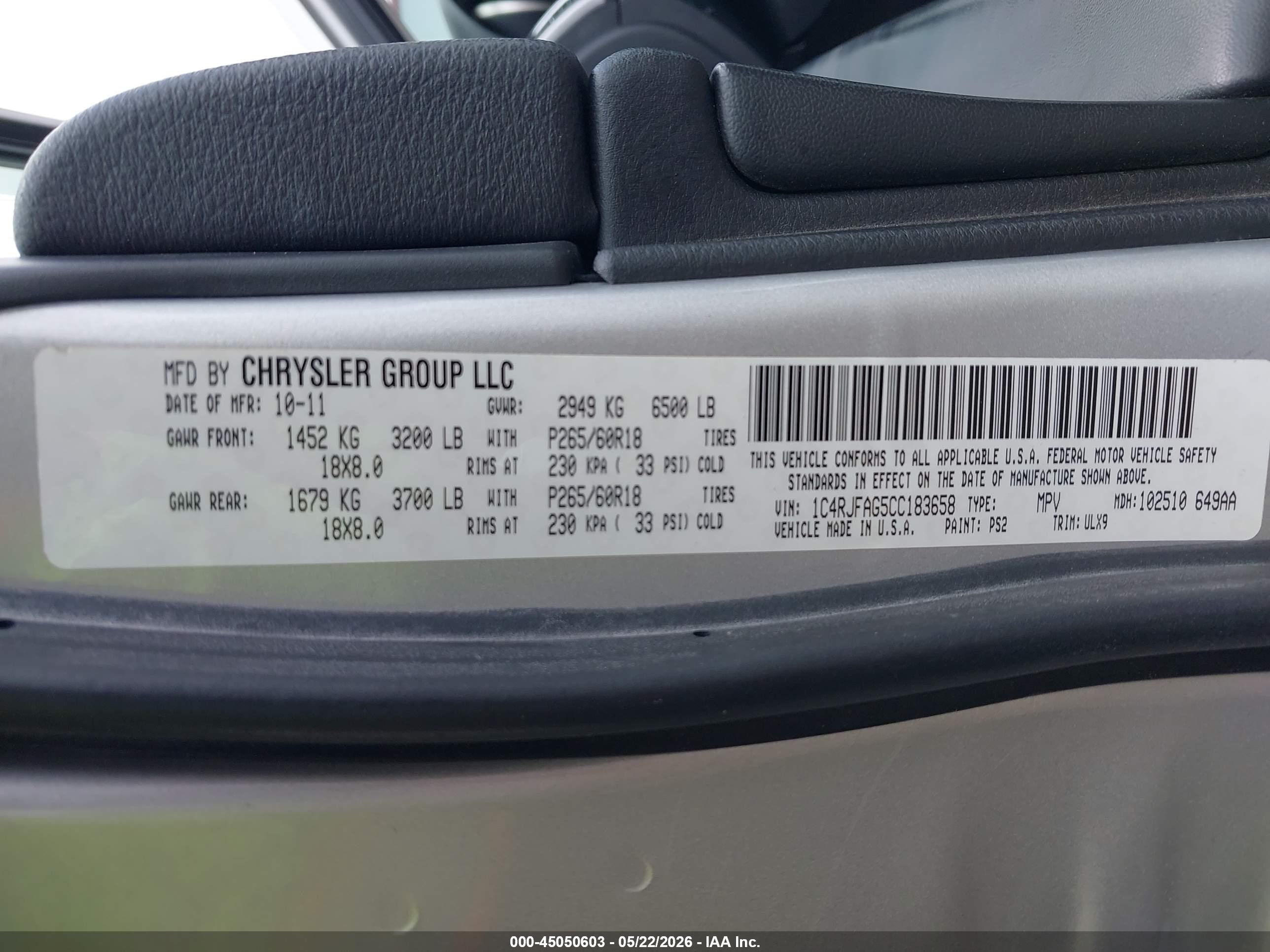 2012 Jeep Grand Cherokee Laredo Silver vin: 1C4RJFAG5CC183658