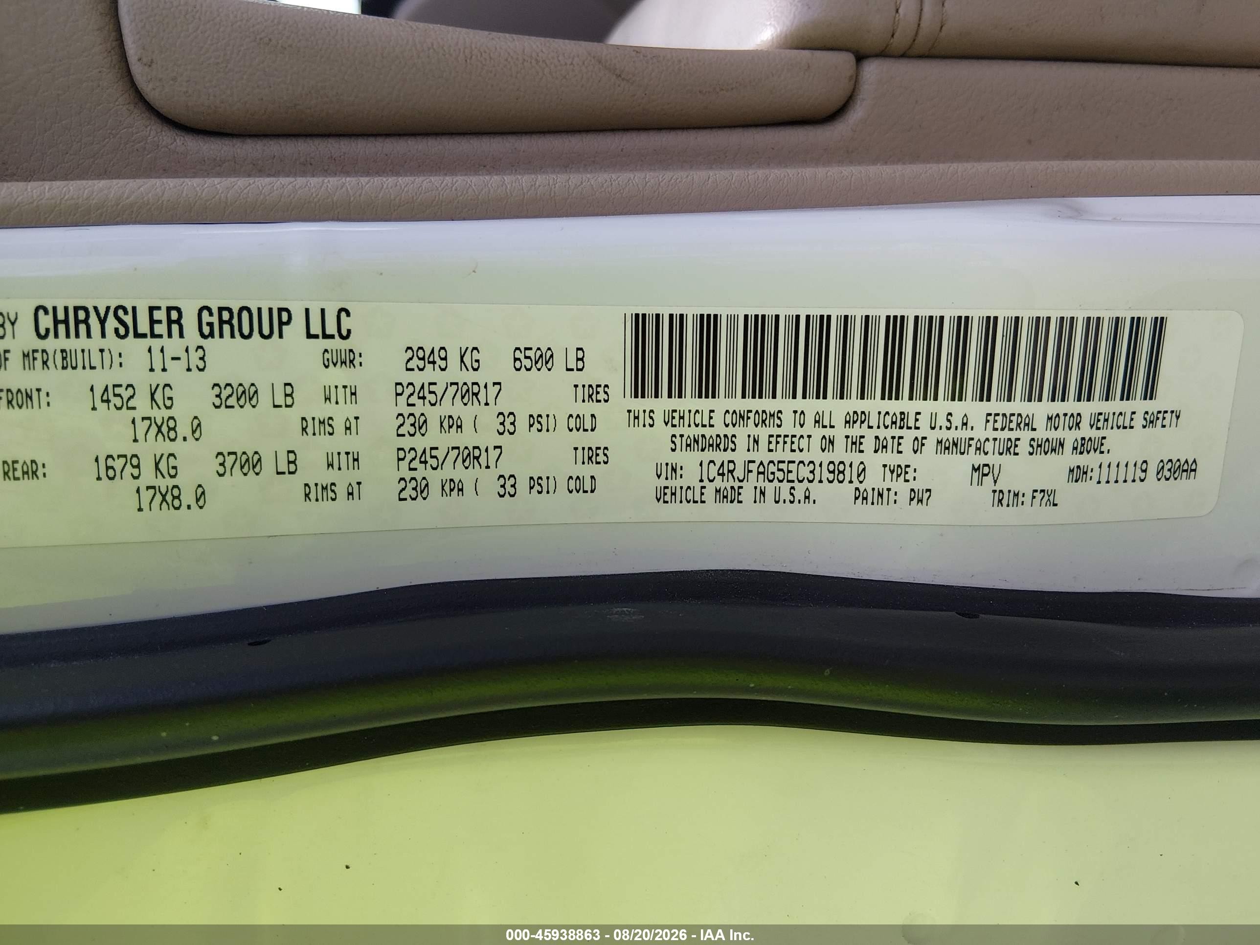 2014 Jeep Grand Cherokee Laredo White vin: 1C4RJFAG5EC319810