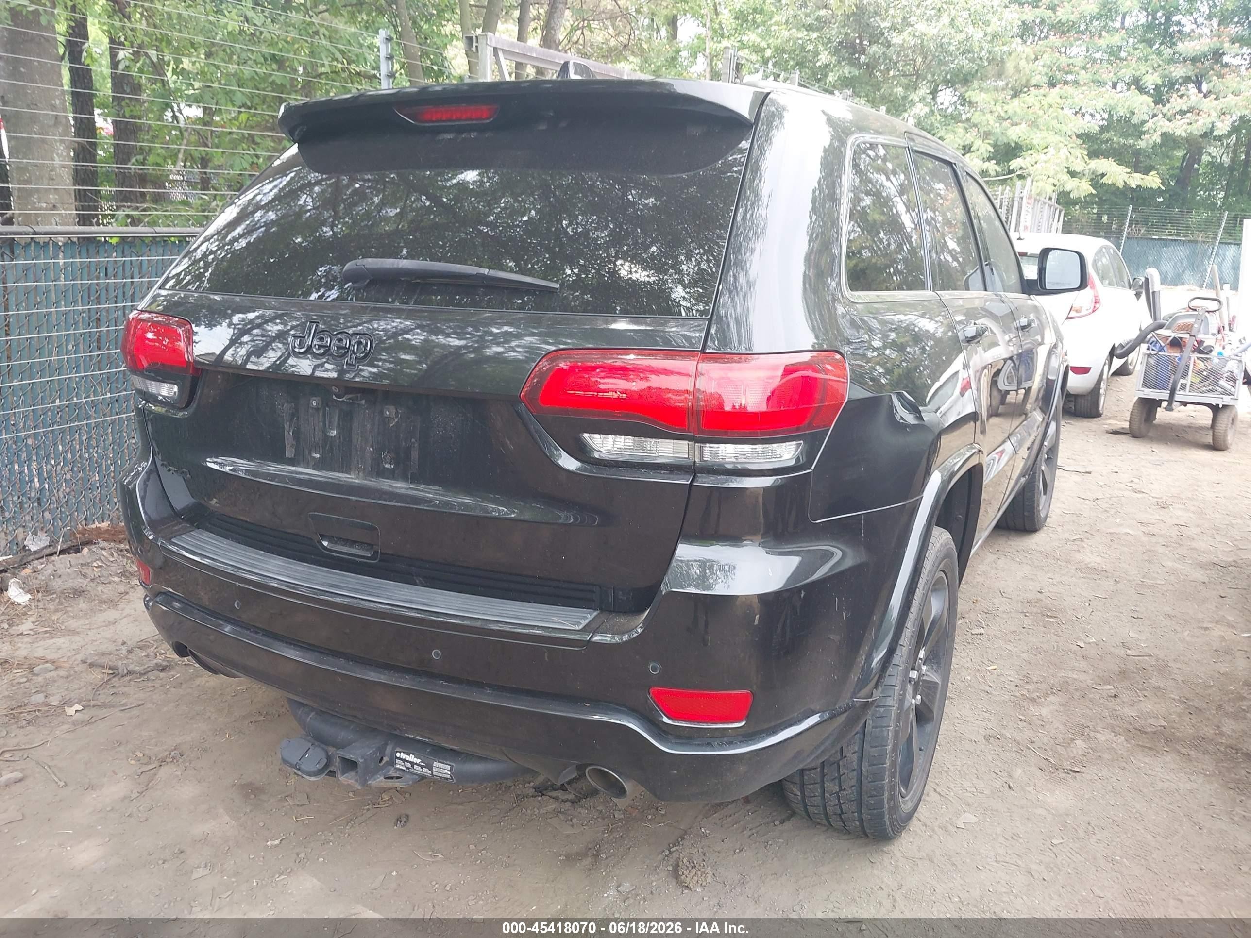2015 Jeep Grand Cherokee Altitude Black vin: 1C4RJFAG5FC142399