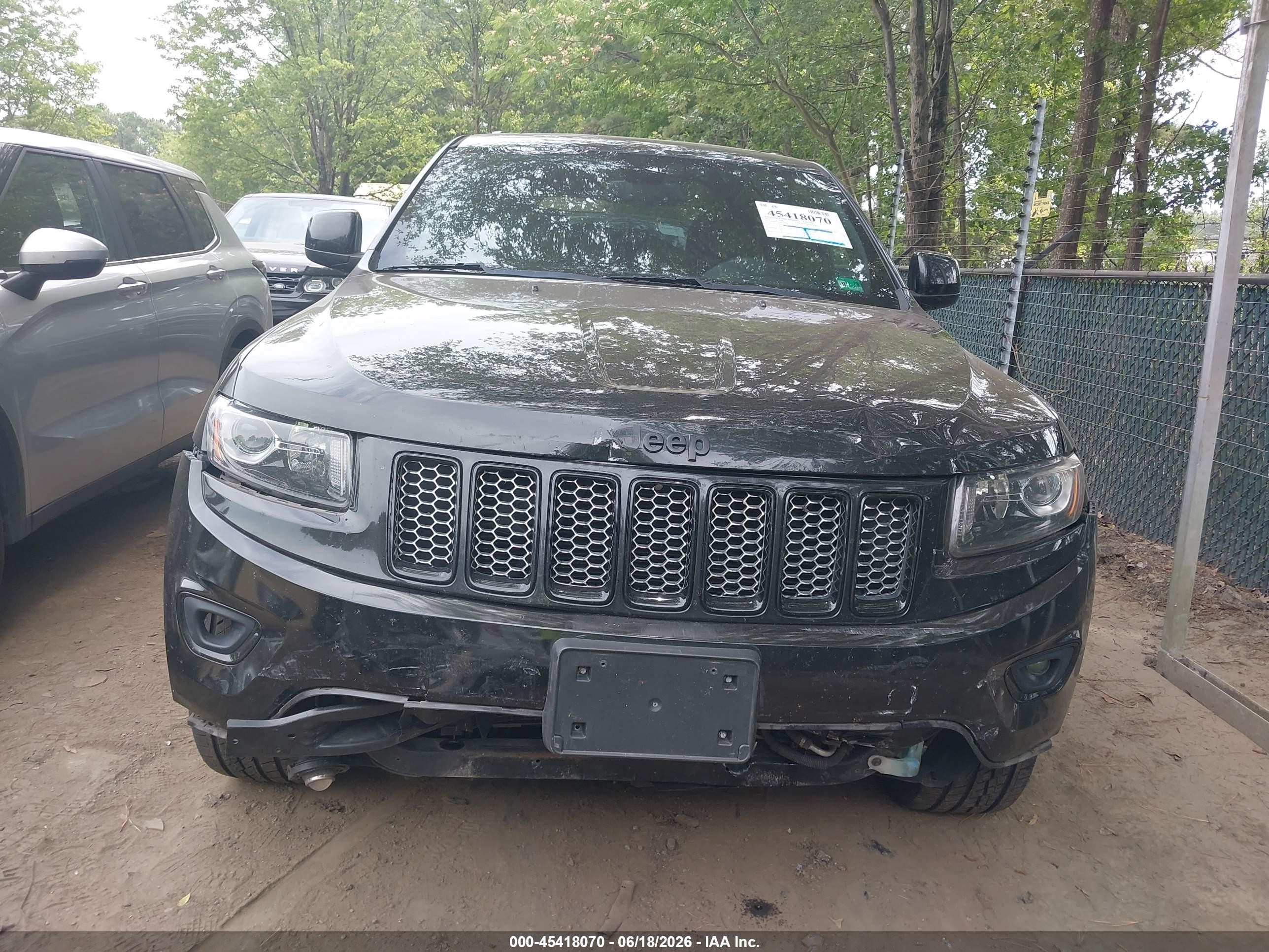 2015 Jeep Grand Cherokee Altitude Black vin: 1C4RJFAG5FC142399