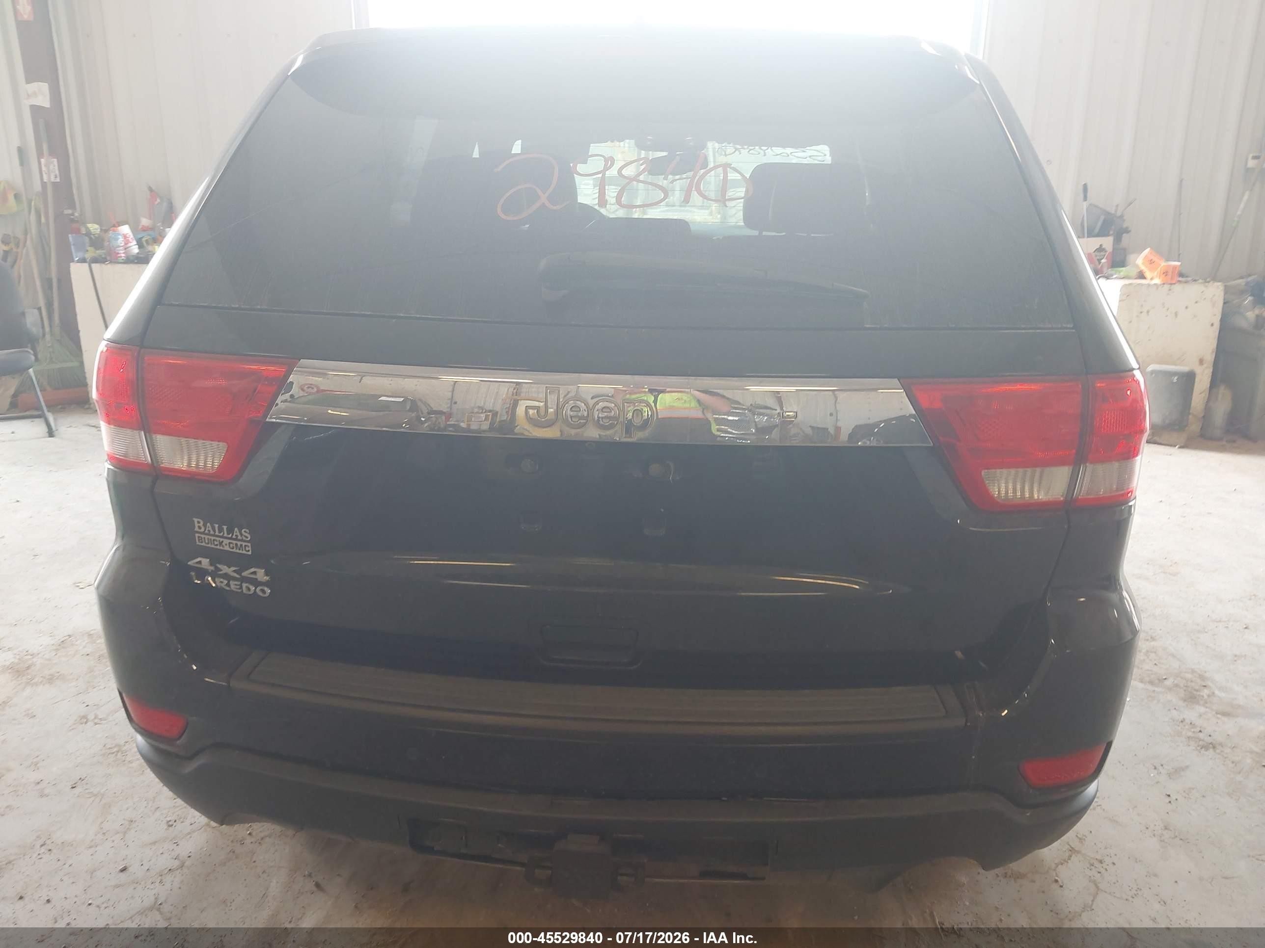 2012 Jeep Grand Cherokee Laredo Black vin: 1C4RJFAG6CC184088