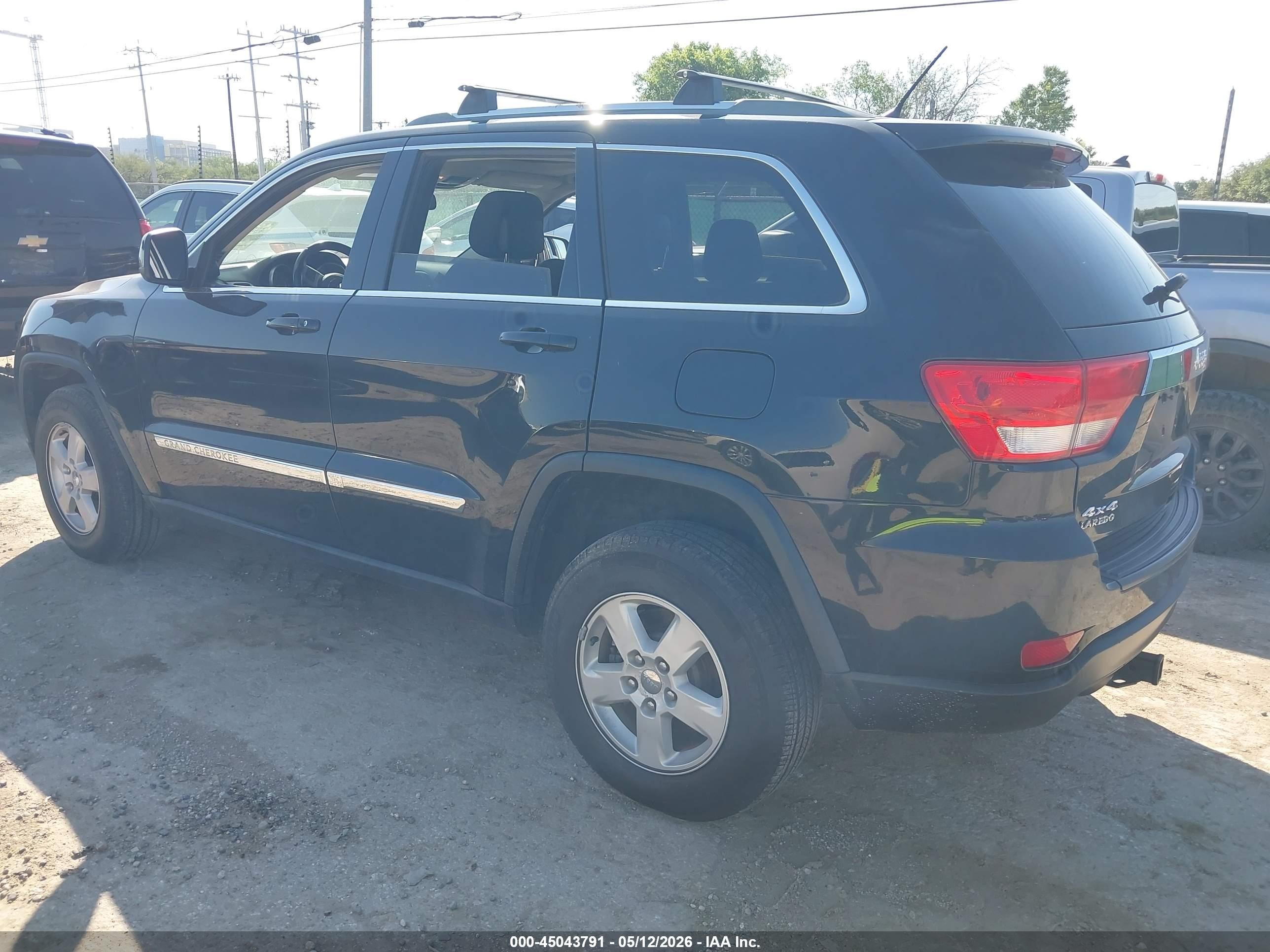 2012 Jeep Grand Cherokee Laredo Black vin: 1C4RJFAG6CC245651