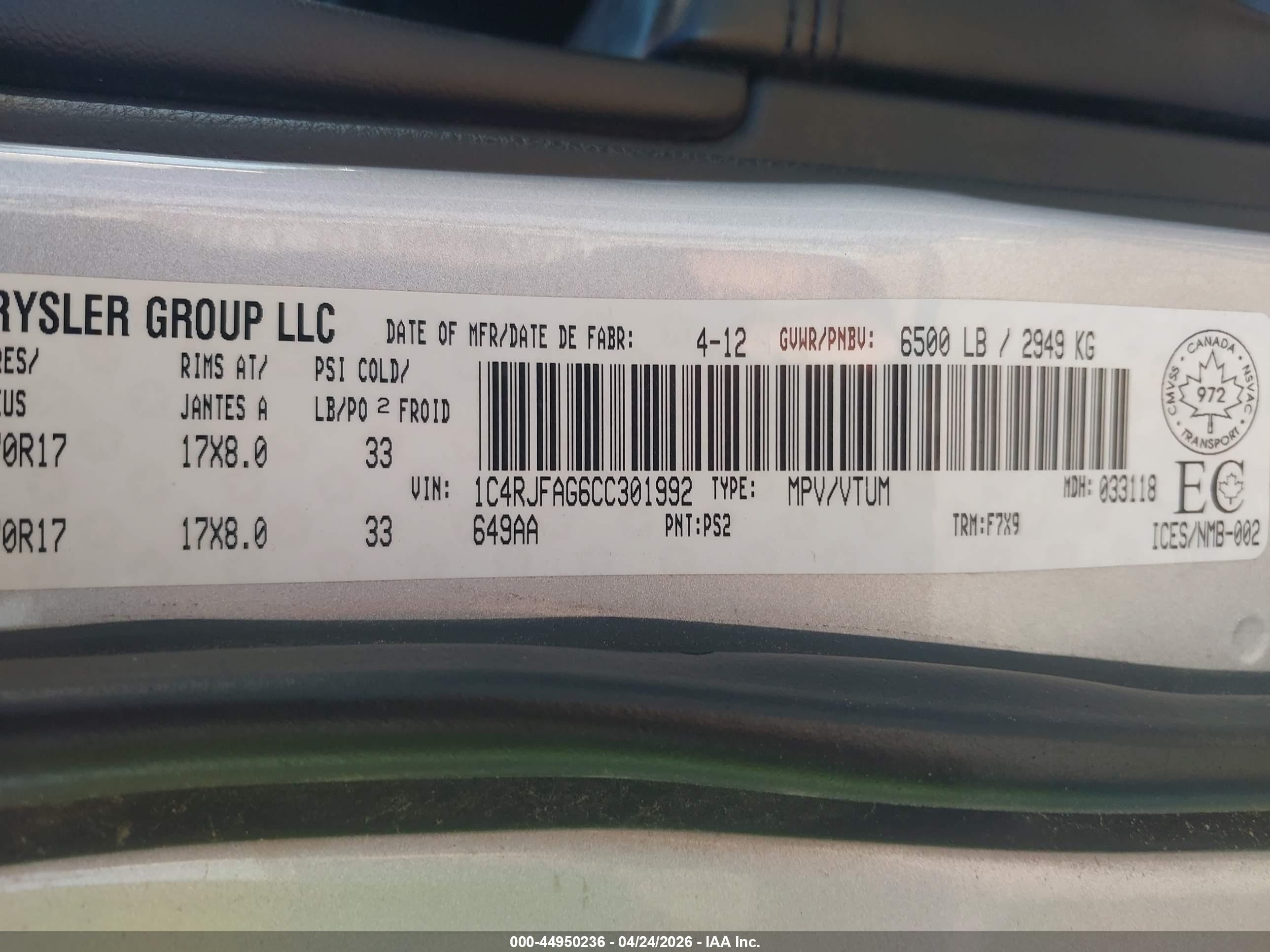 2012 Jeep Grand Cherokee Laredo Silver vin: 1C4RJFAG6CC301992
