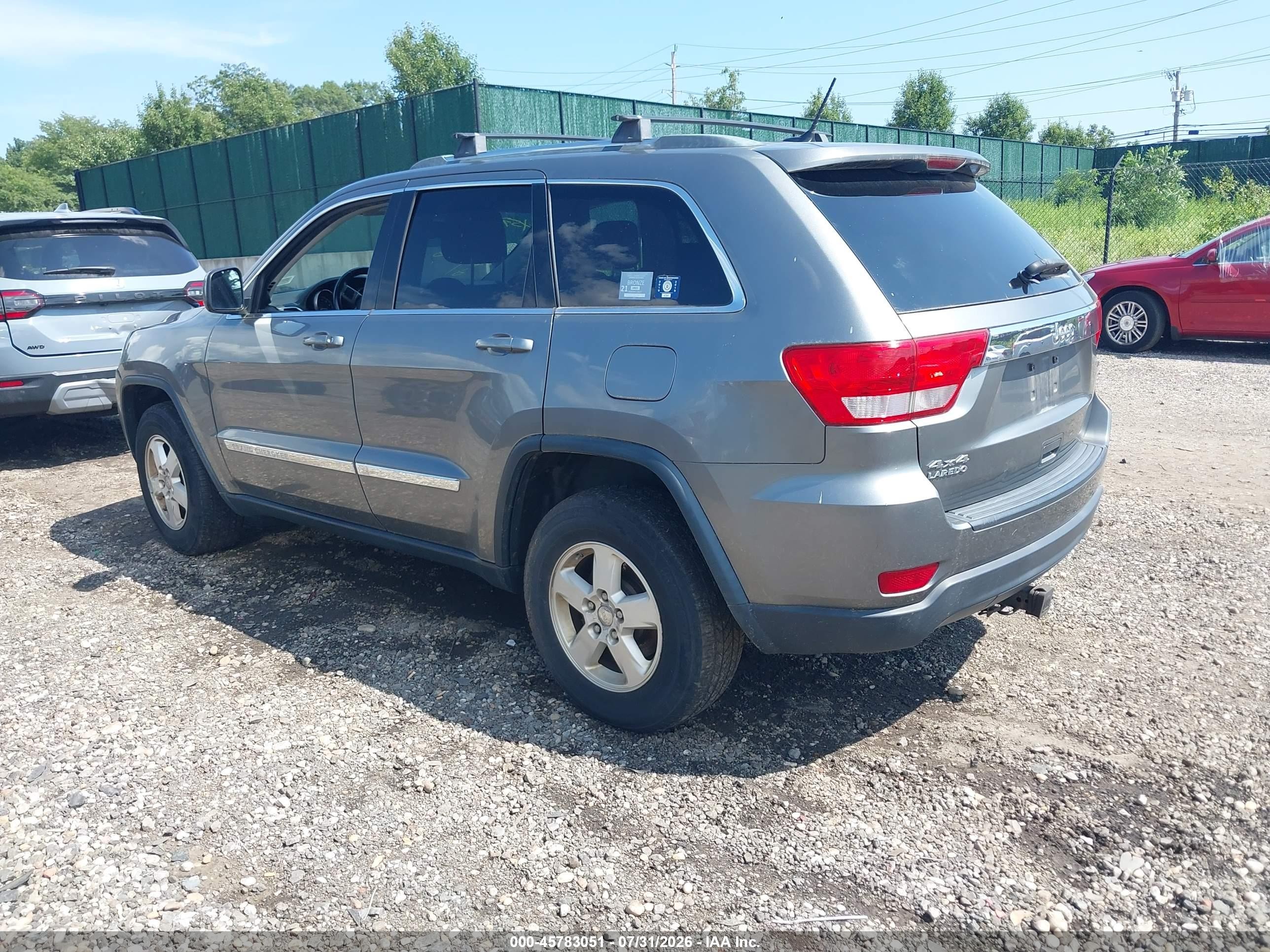 2012 Jeep Grand Cherokee Laredo Gray vin: 1C4RJFAG6CC303953