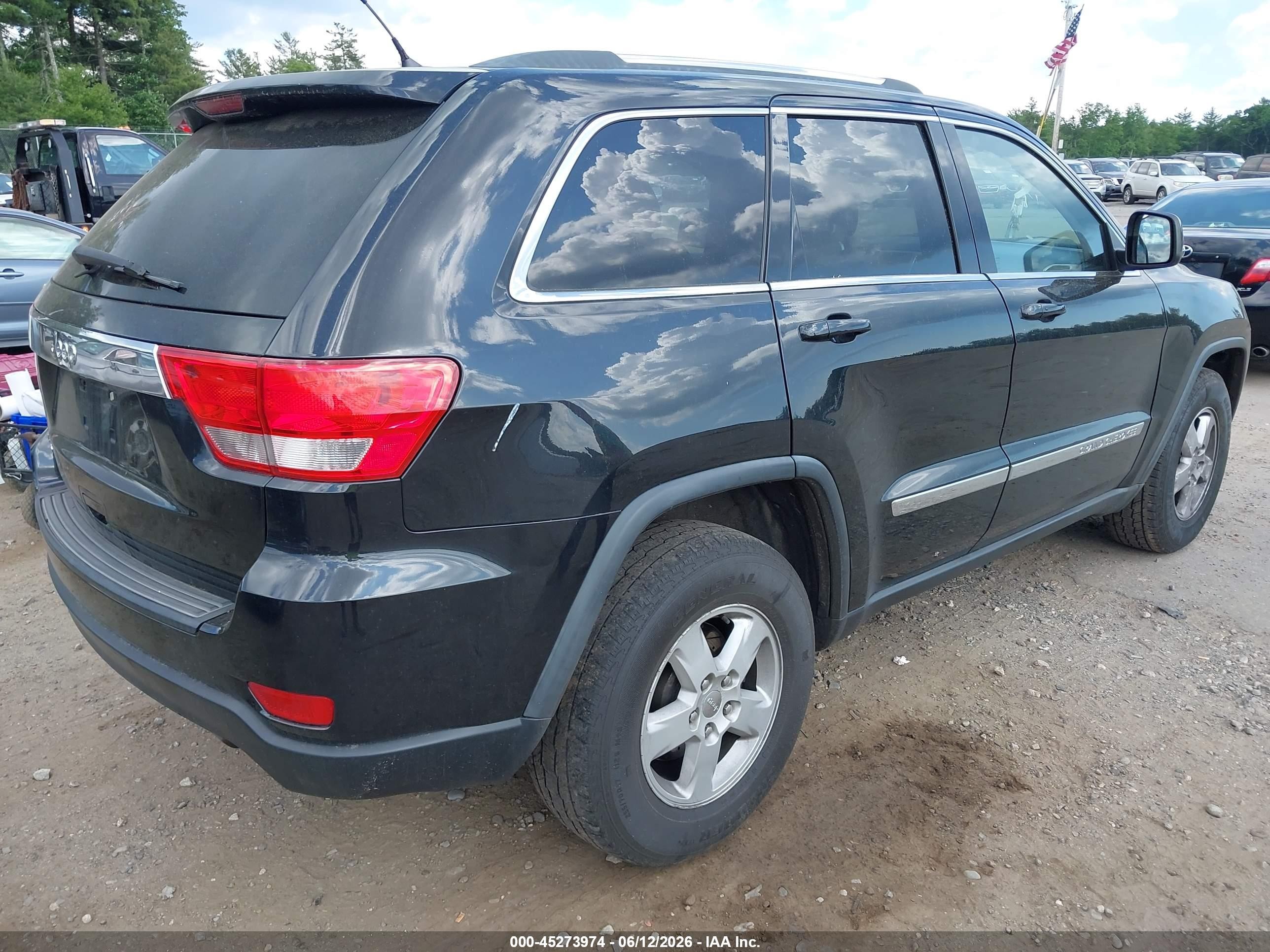 2012 Jeep Grand Cherokee Laredo Black vin: 1C4RJFAG6CC316427