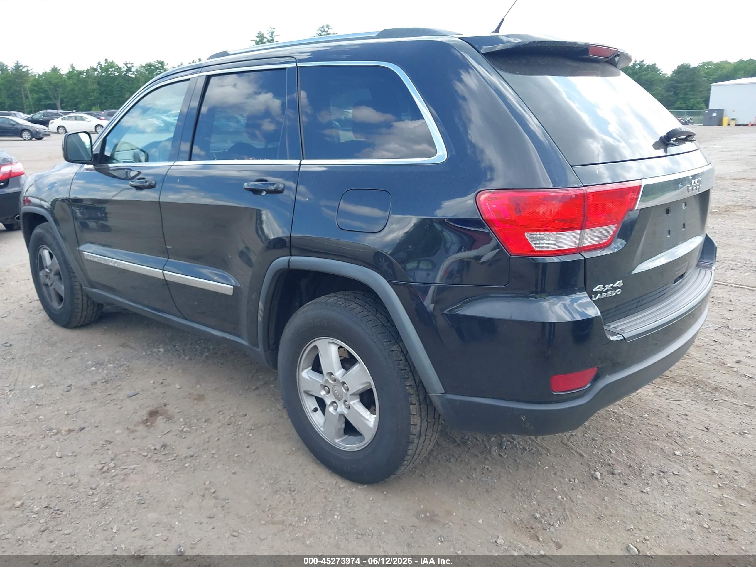 2012 Jeep Grand Cherokee Laredo Black vin: 1C4RJFAG6CC316427