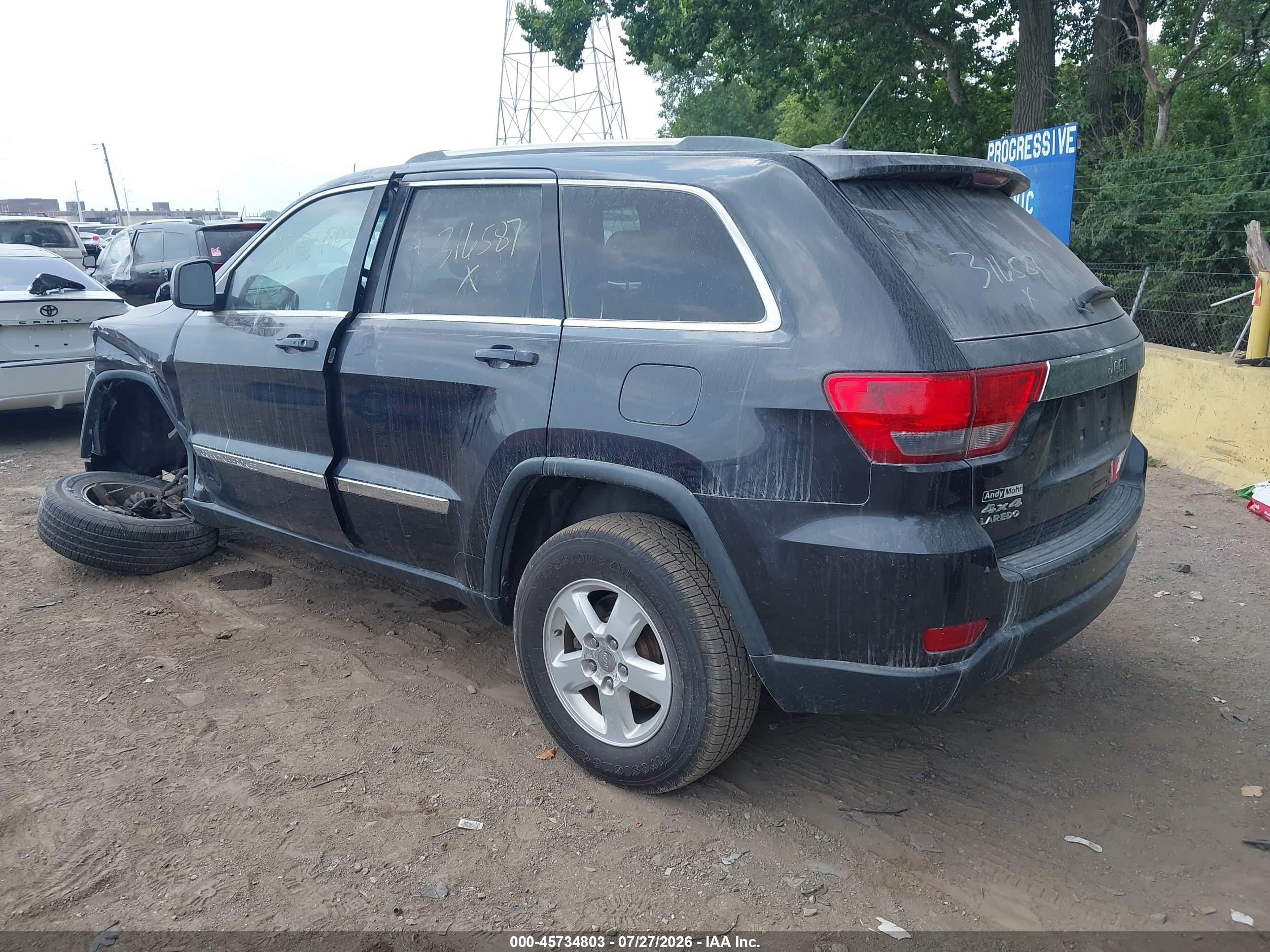 2012 Jeep Grand Cherokee Laredo Gray vin: 1C4RJFAG6CC316587