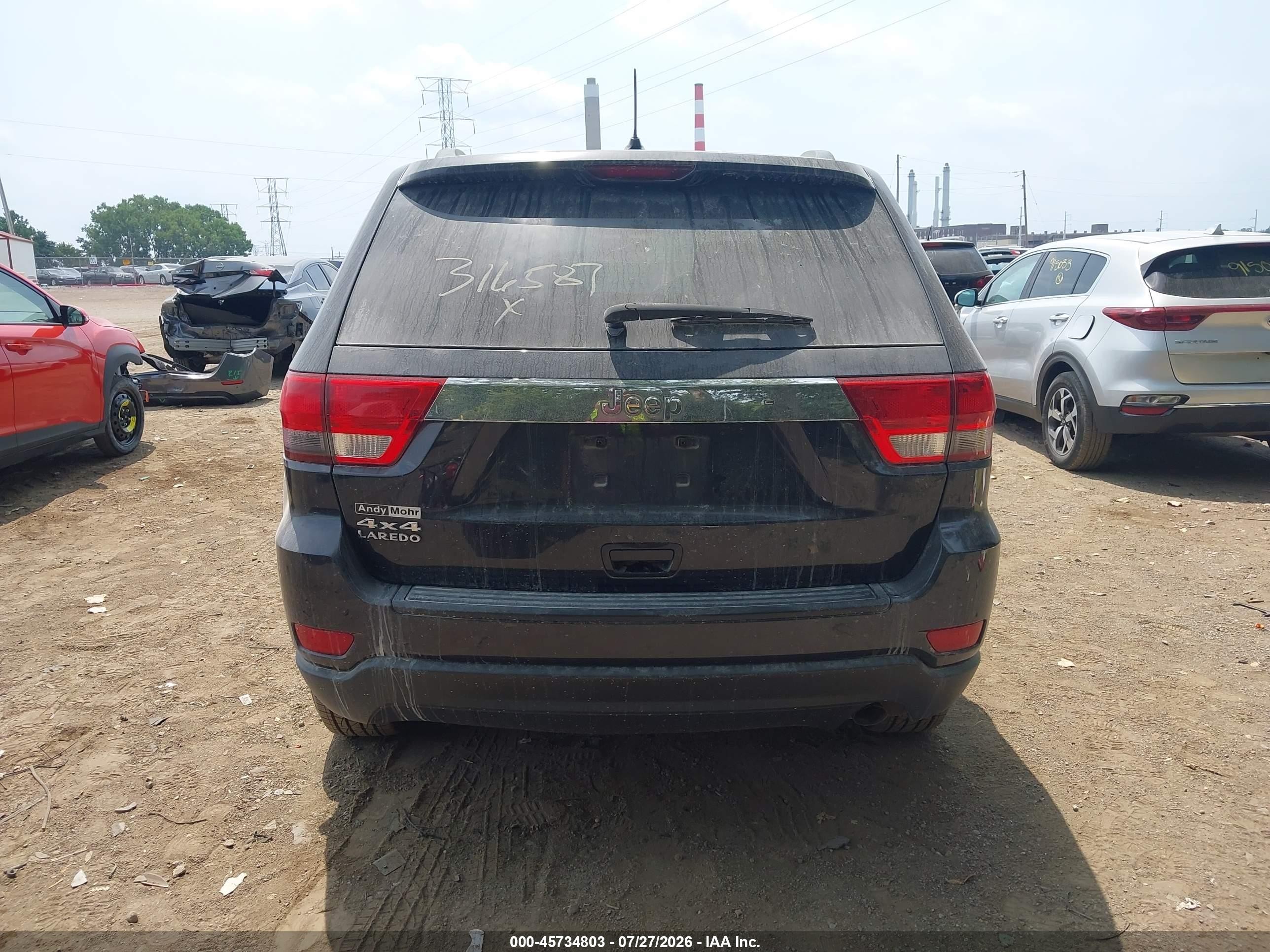 2012 Jeep Grand Cherokee Laredo Gray vin: 1C4RJFAG6CC316587