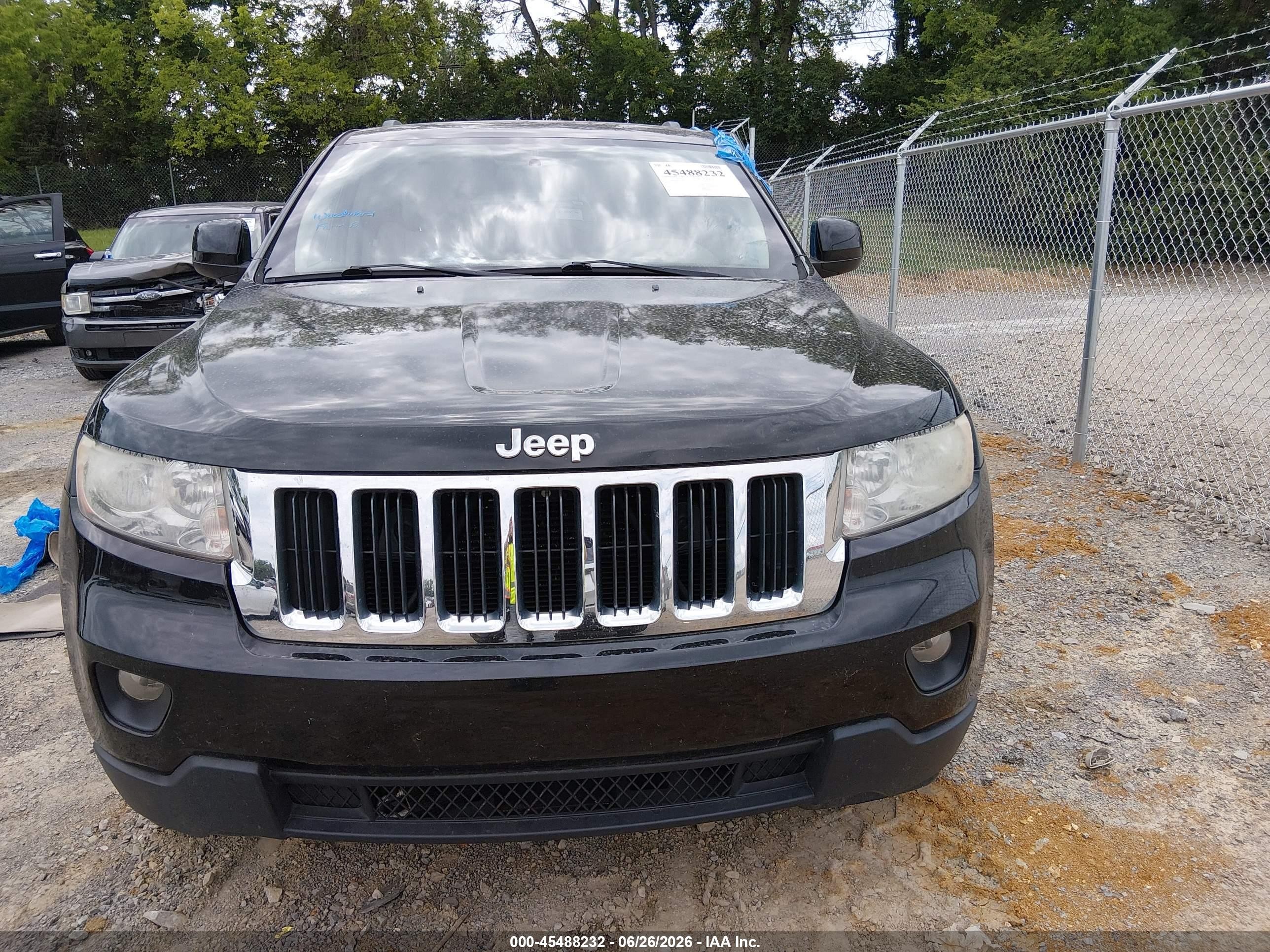 2012 Jeep Grand Cherokee Laredo Black vin: 1C4RJFAG6CC318694