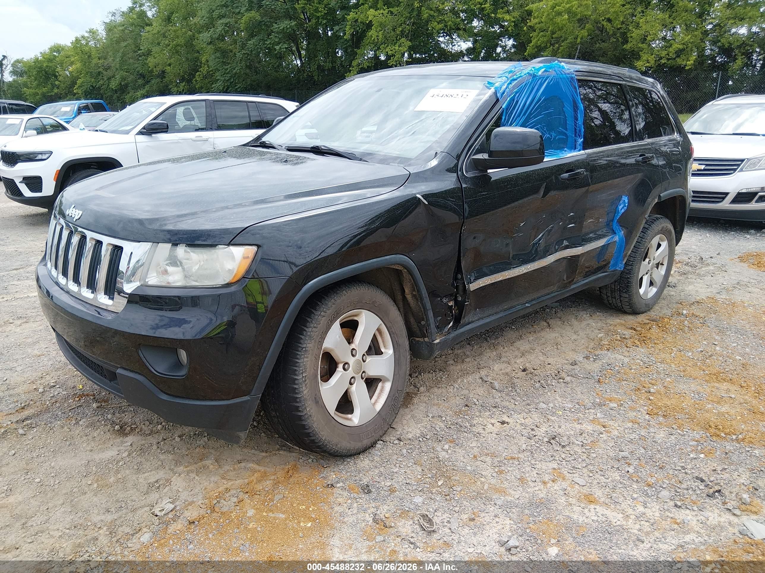 2012 Jeep Grand Cherokee Laredo Black vin: 1C4RJFAG6CC318694