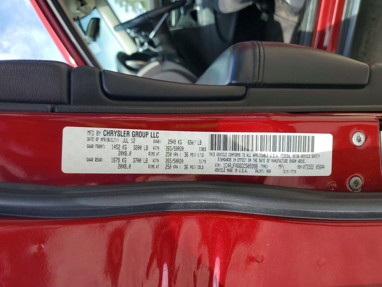 2013 Jeep Grand Cherokee Laredo Red vin: 1C4RJFAG6DC505998