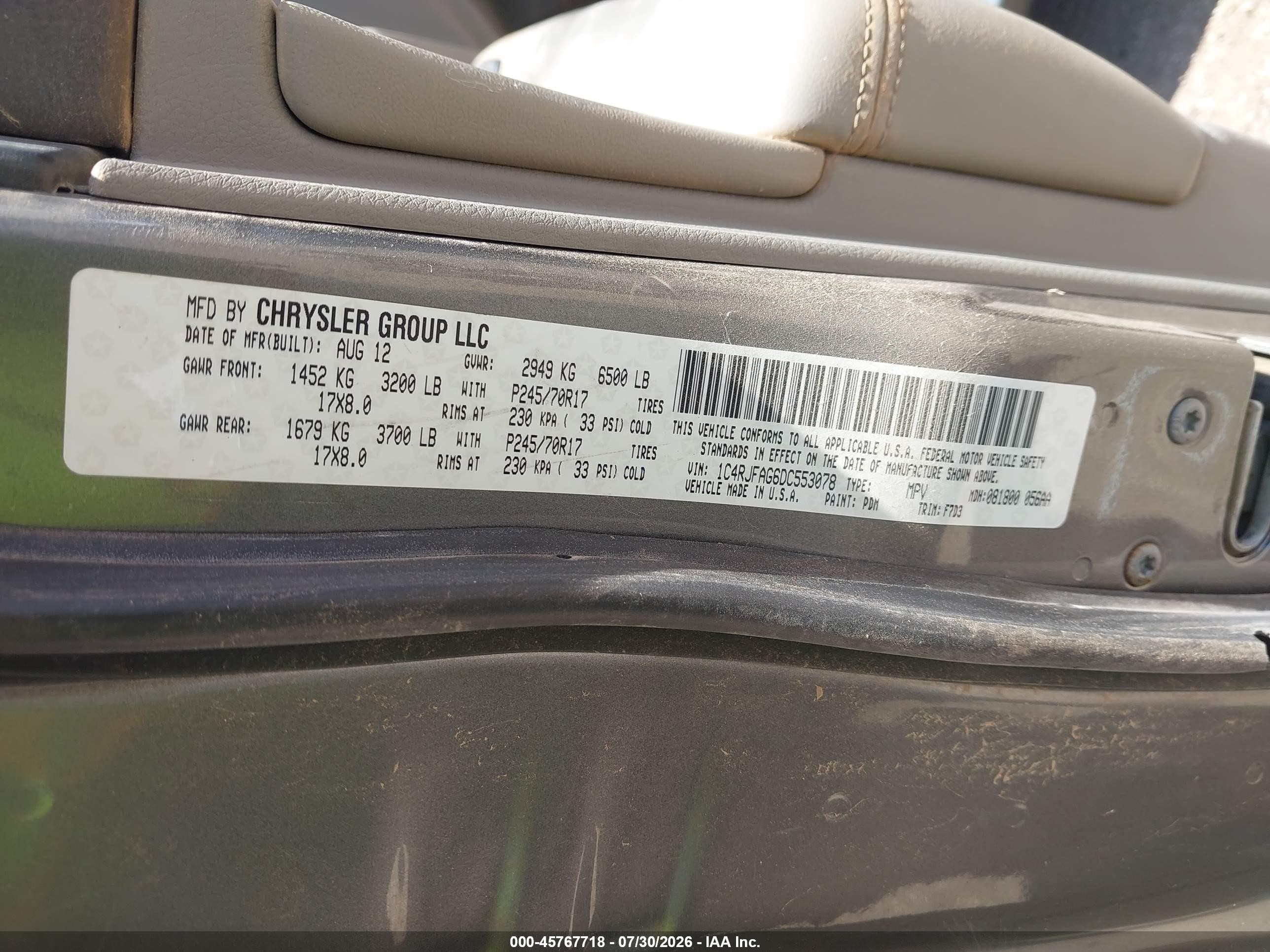 2013 Jeep Grand Cherokee Laredo Gray vin: 1C4RJFAG6DC553078