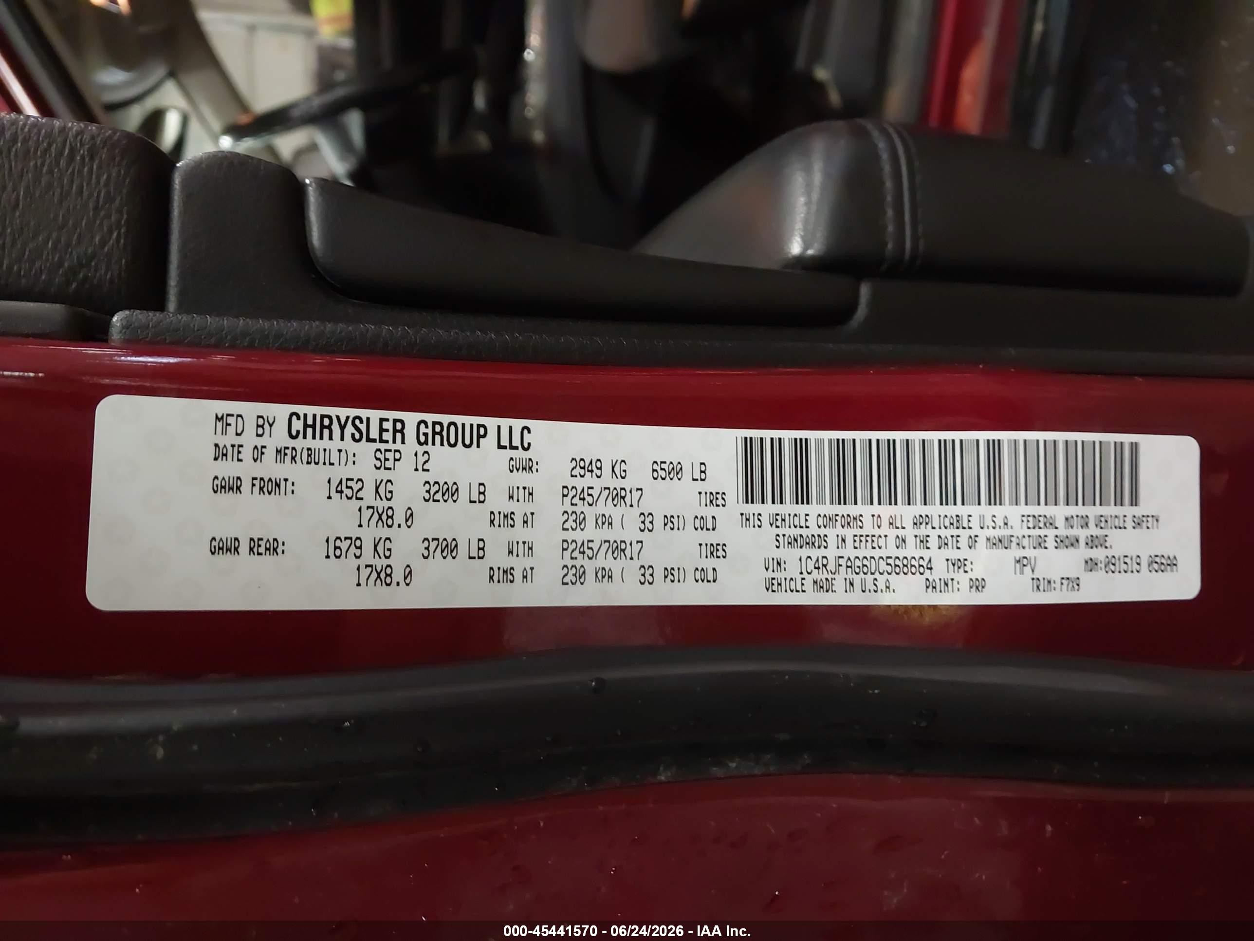 2013 Jeep Grand Cherokee Laredo Red vin: 1C4RJFAG6DC568664