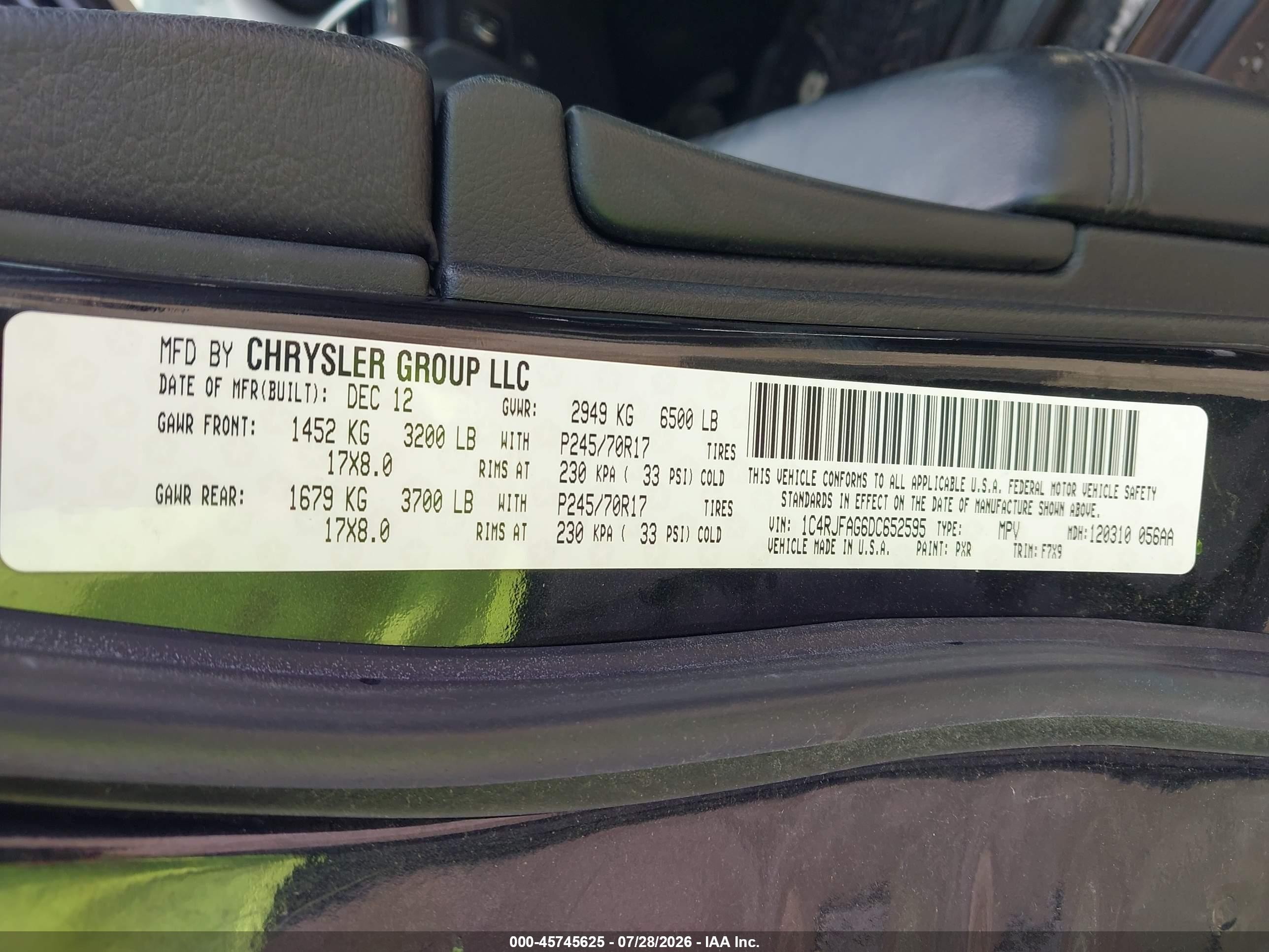 2013 Jeep Grand Cherokee Laredo Черный vin: 1C4RJFAG6DC652595