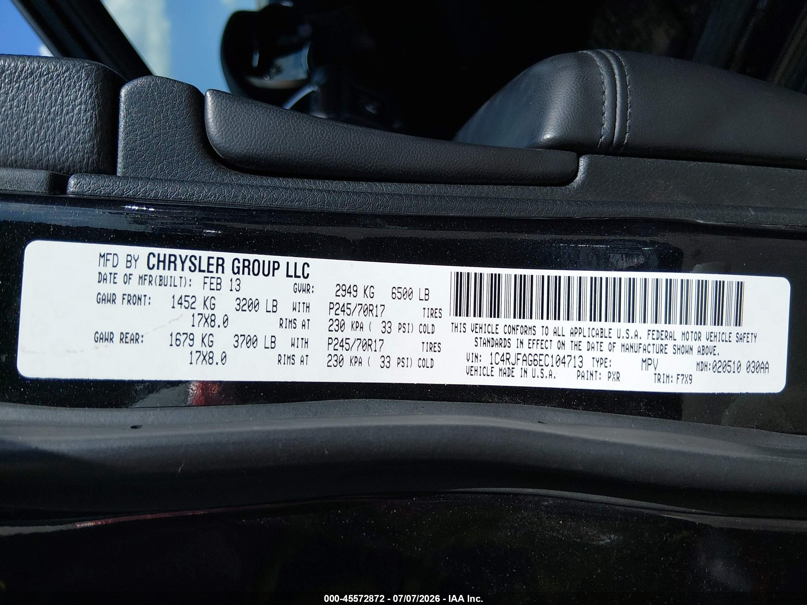 2014 Jeep Grand Cherokee Laredo Black vin: 1C4RJFAG6EC104713