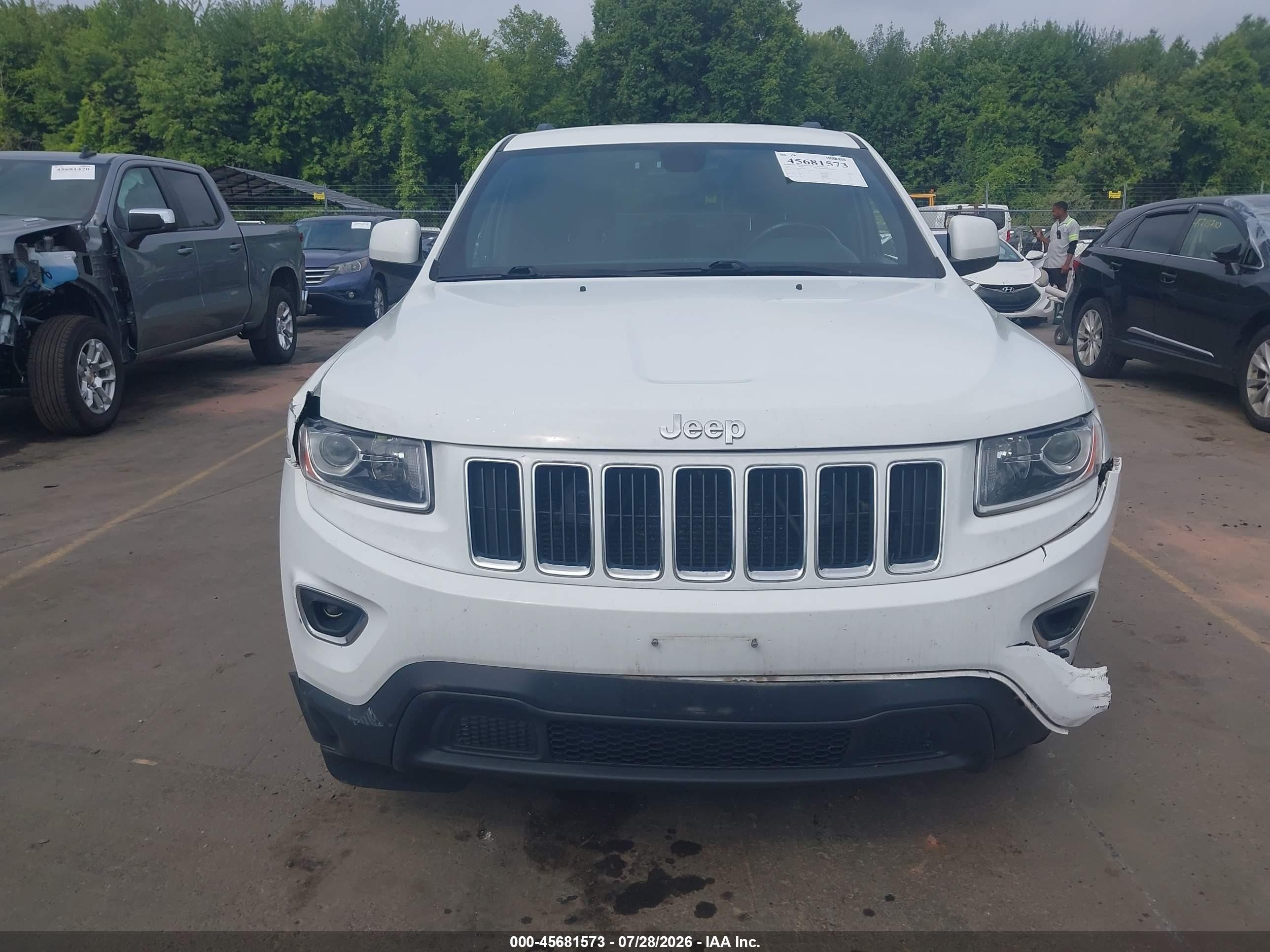 2014 Jeep Grand Cherokee Laredo White vin: 1C4RJFAG6EC466217
