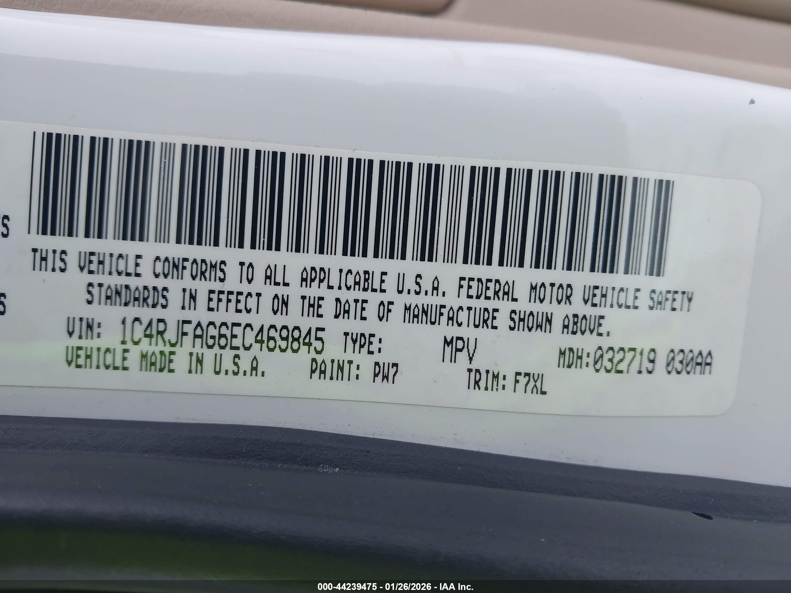 2014 Jeep Grand Cherokee Laredo White vin: 1C4RJFAG6EC469845