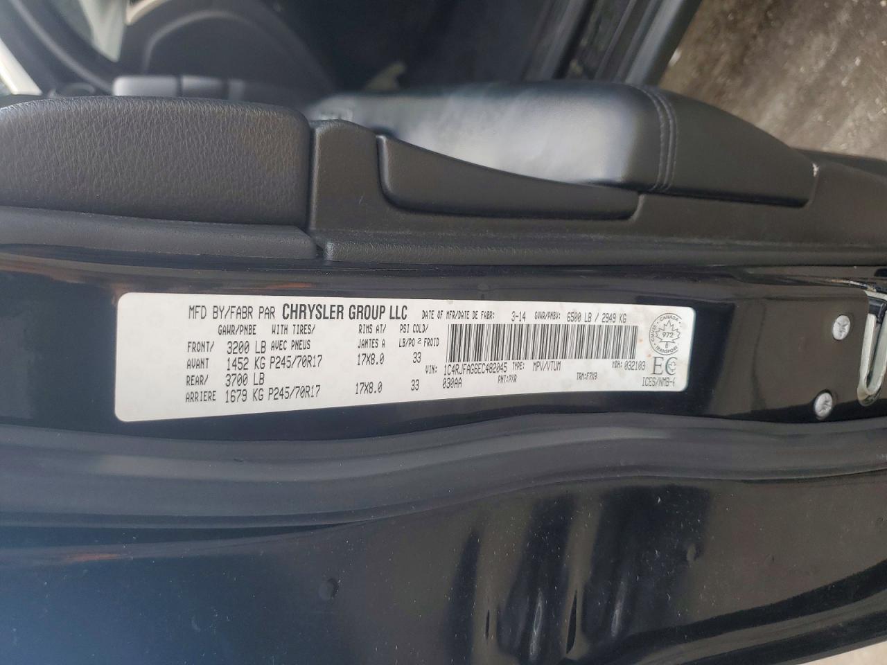 2014 Jeep Grand Cherokee Laredo Черный vin: 1C4RJFAG6EC482045