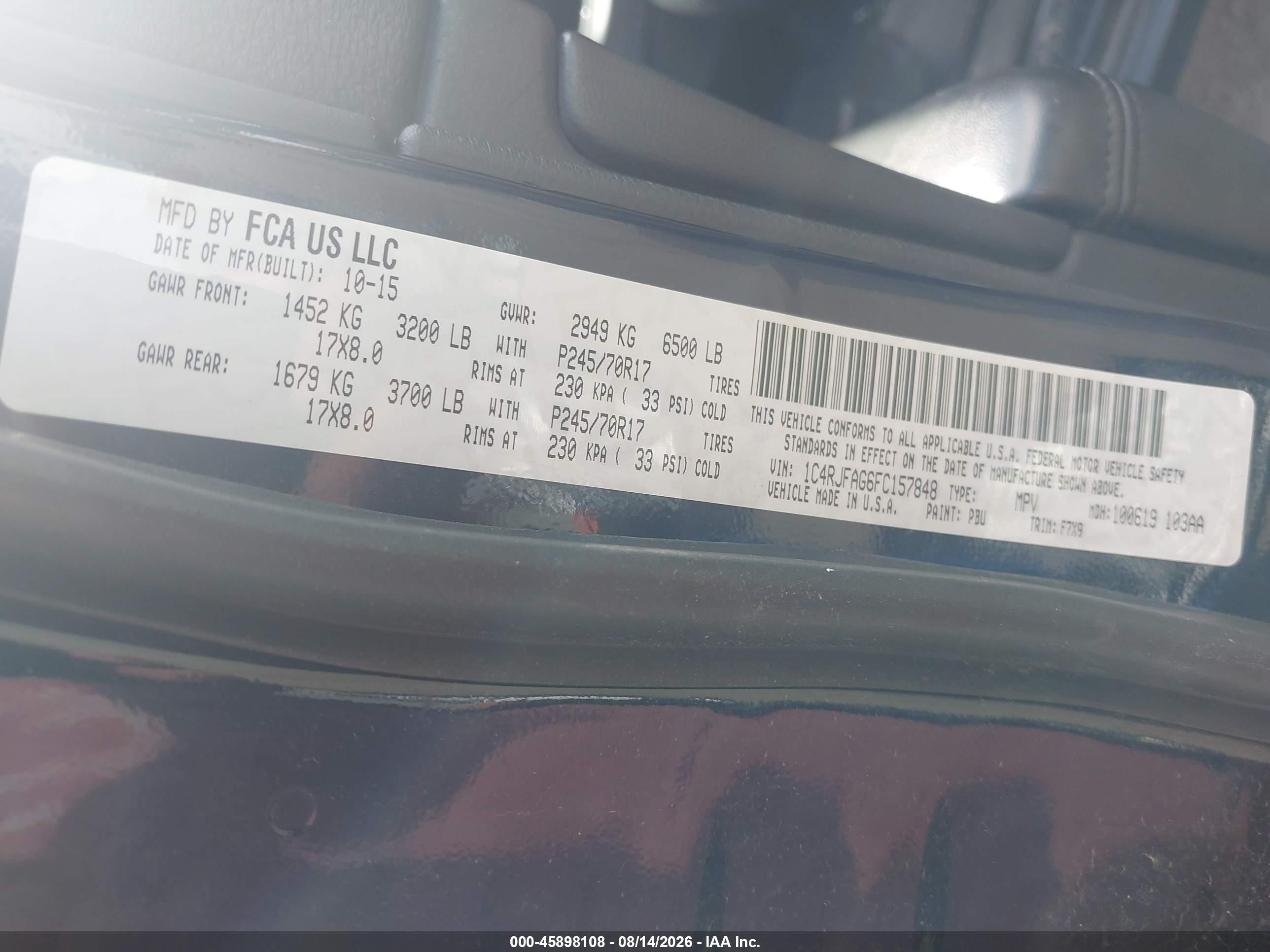 2015 Jeep Grand Cherokee Laredo Синий vin: 1C4RJFAG6FC157848